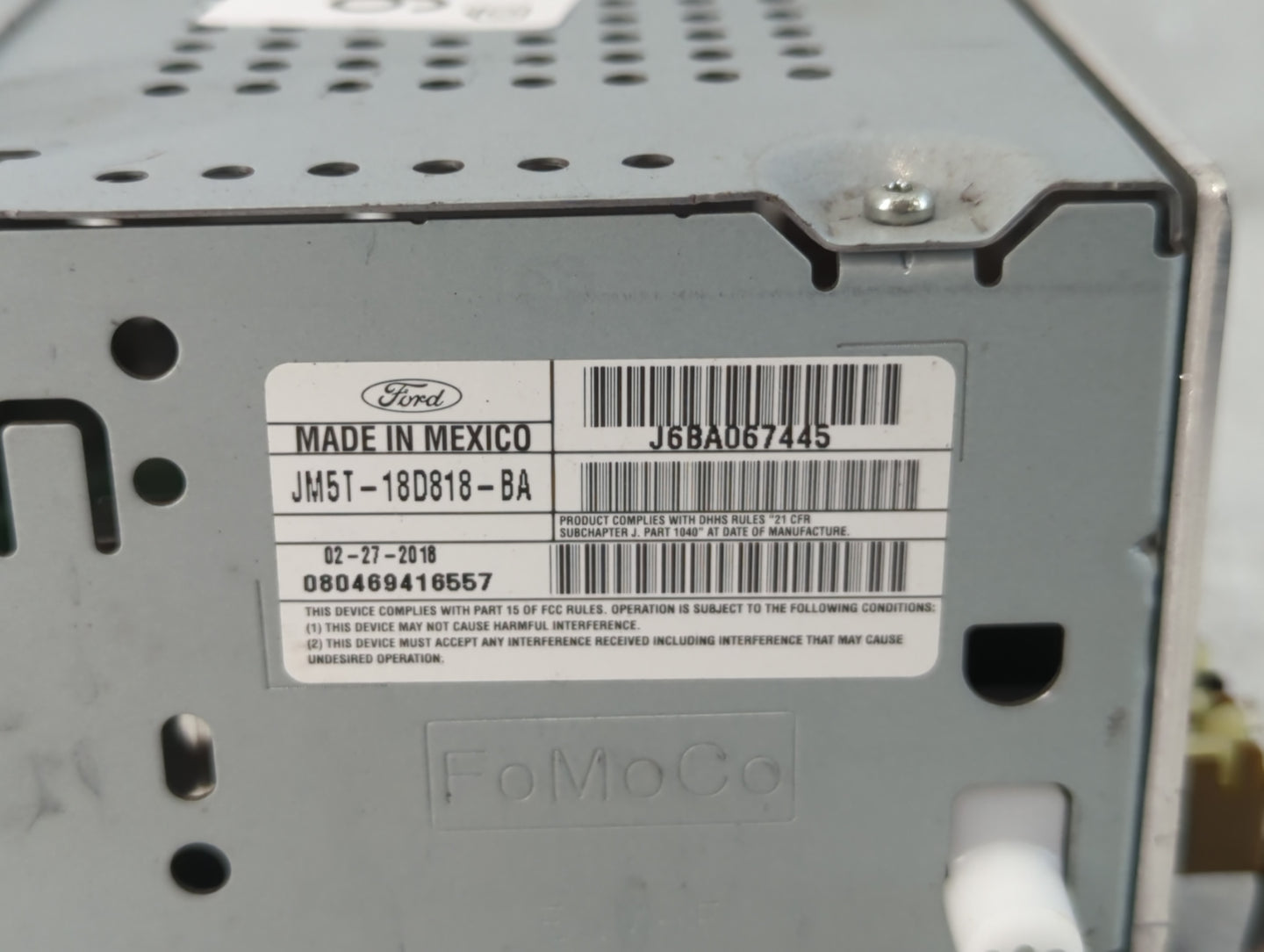 2018 Ford Focus Radio AM FM Cd Player Receiver Replacement P/N:JM5T-18D818-BA Fits OEM Used Auto Parts - Oemusedautoparts1.c