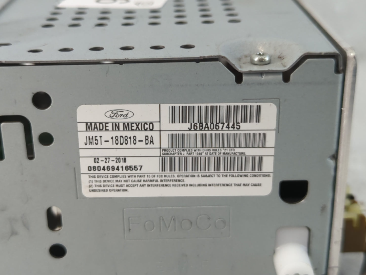 2018 Ford Focus Radio AM FM Cd Player Receiver Replacement P/N:JM5T-18D818-BA Fits OEM Used Auto Parts - Oemusedautoparts1.c