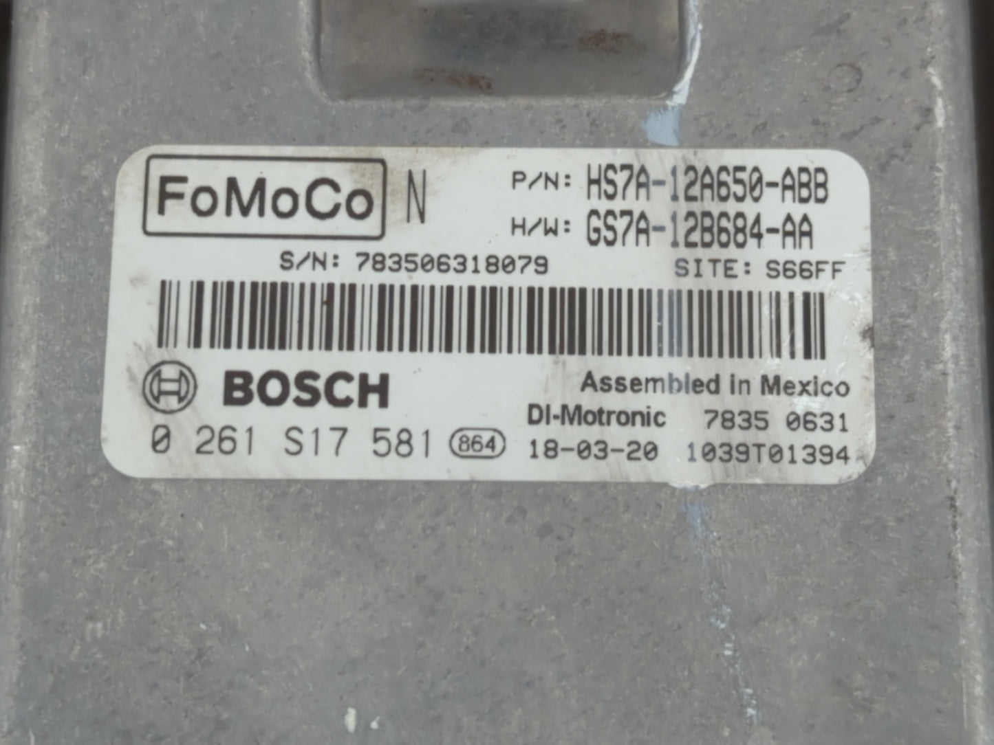 2017-2019 Ford Fusion PCM Engine Control Computer ECU ECM PCU OEM P/N:GS7A-12B684-AA HS7A-12A650-ABB Fits Fits 2017 2018 201
