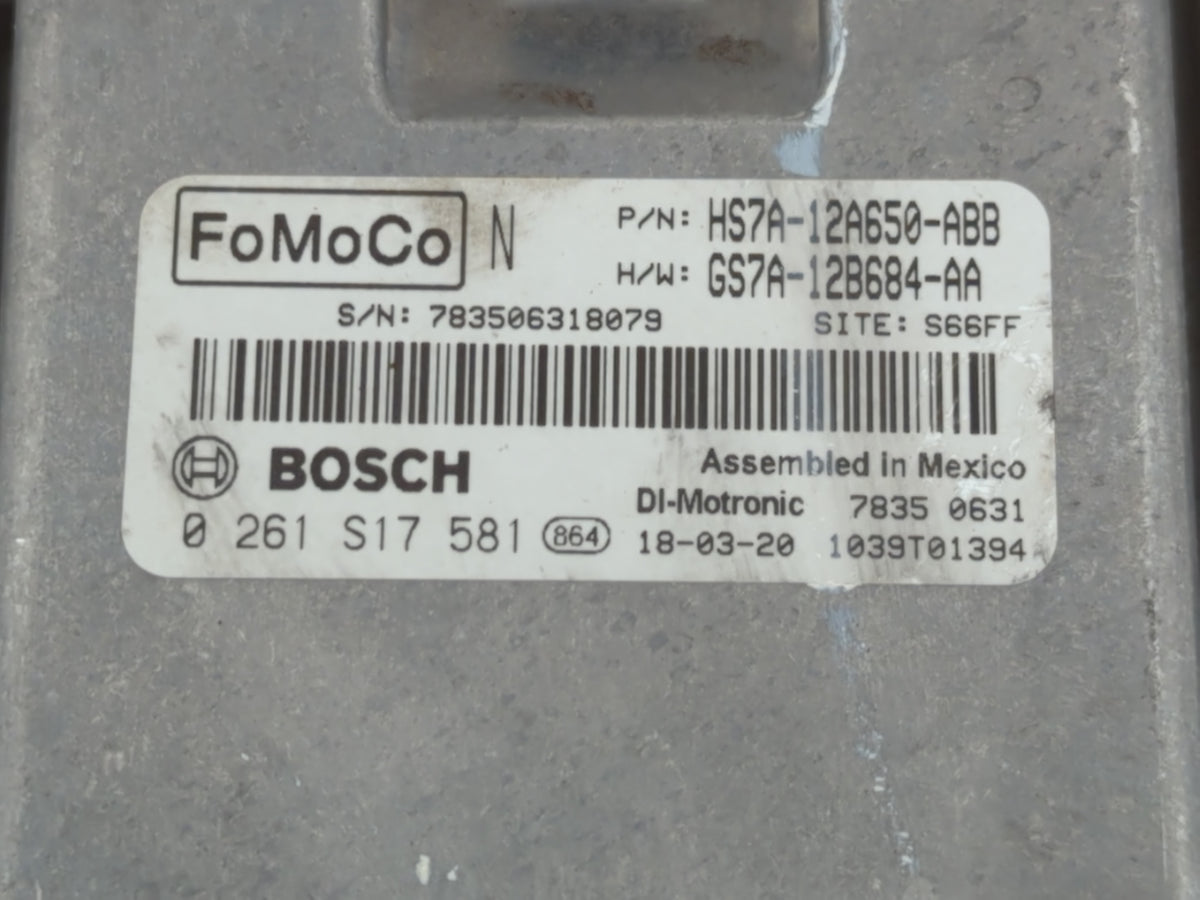 2017-2019 Ford Fusion PCM Engine Control Computer ECU ECM PCU OEM P/N:GS7A-12B684-AA HS7A-12A650-ABB Fits 2017 2018 2019 OEM
