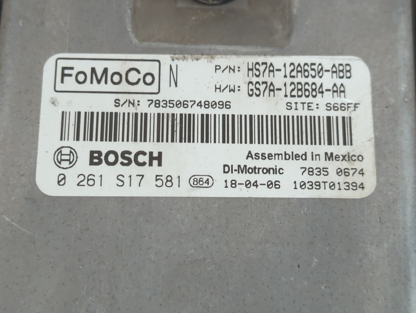 2017-2019 Ford Fusion PCM Engine Control Computer ECU ECM PCU OEM P/N:GS7A-12B684-AA HS7A-12A650-ABB Fits Fits 2017 2018 201