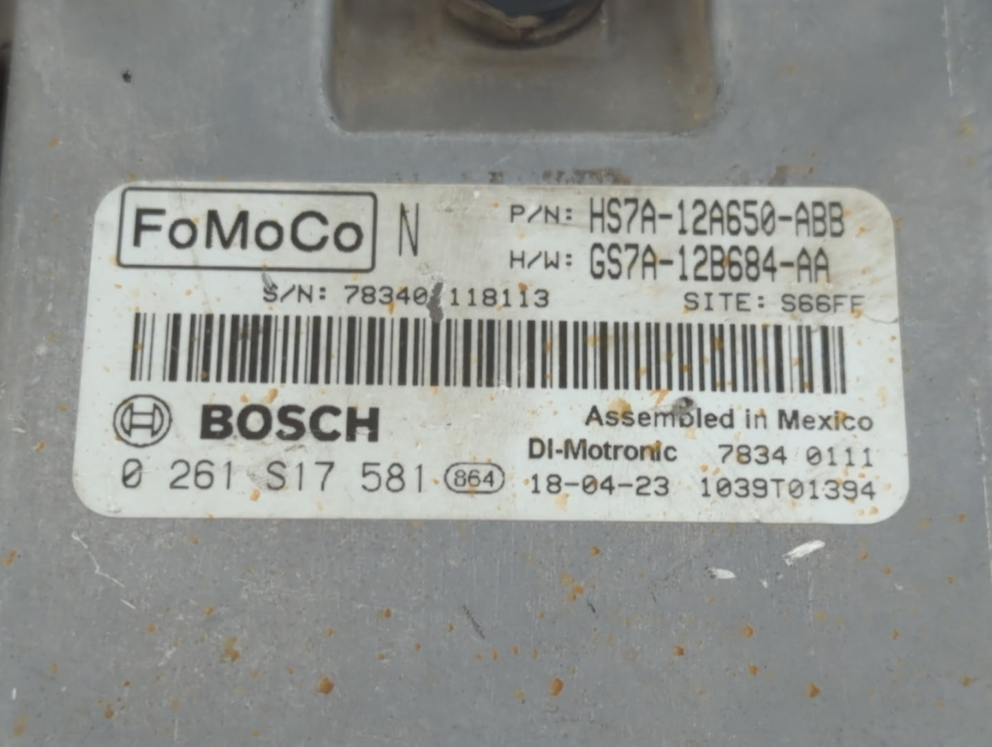 2017-2019 Ford Fusion PCM Engine Control Computer ECU ECM PCU OEM P/N:HS7A-12A650-ABB Fits Fits 2017 2018 2019 OEM Used Auto