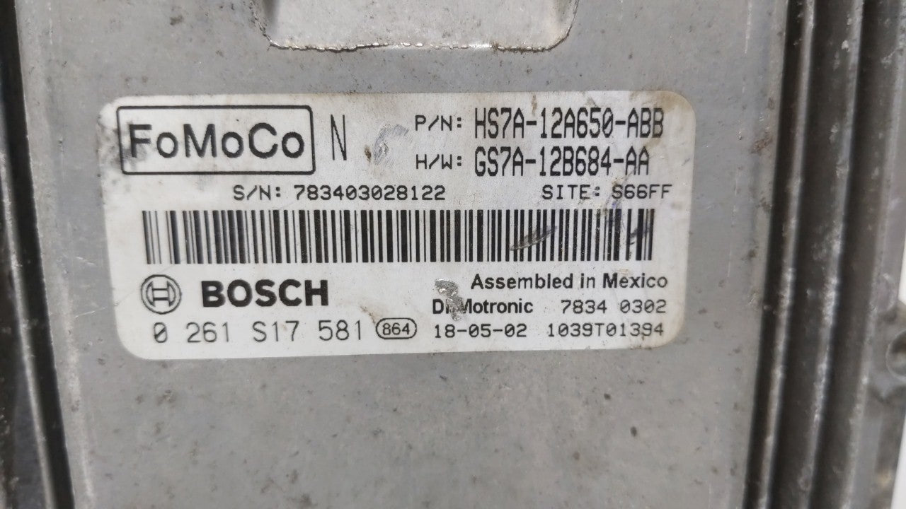 2017-2019 Ford Fusion PCM Engine Control Computer ECU ECM PCU OEM P/N:KS7A-12A650-BCA HS7A-12A650-ABB Fits Fits 2017 2018 20