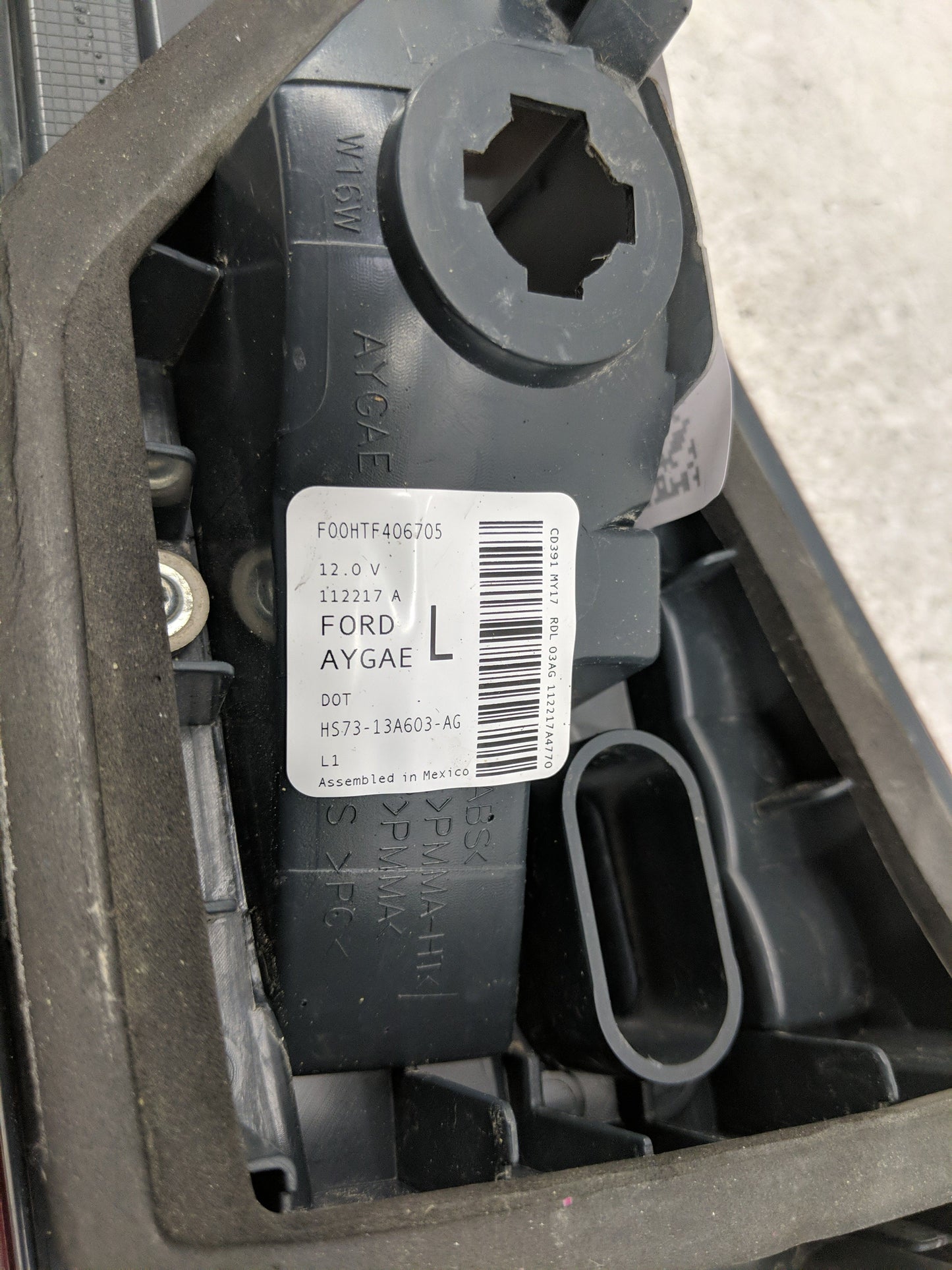 2017-2020 Ford Fusion Tail Light Assembly Driver Left OEM P/N:HS73-13A603-AG Fits Fits 2017 2018 2019 2020 OEM Used Auto Par