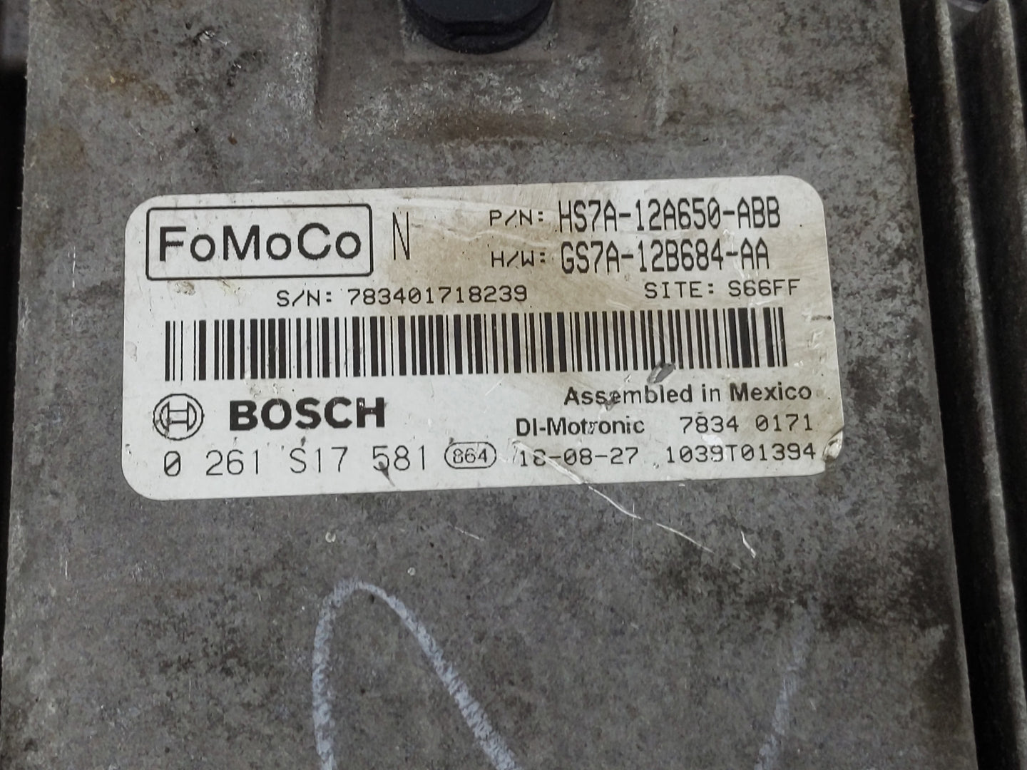 2017-2019 Ford Fusion PCM Engine Control Computer ECU ECM PCU OEM P/N:HS7A-12A650-PB HS7A-12A650-ABB Fits Fits 2017 2018 201