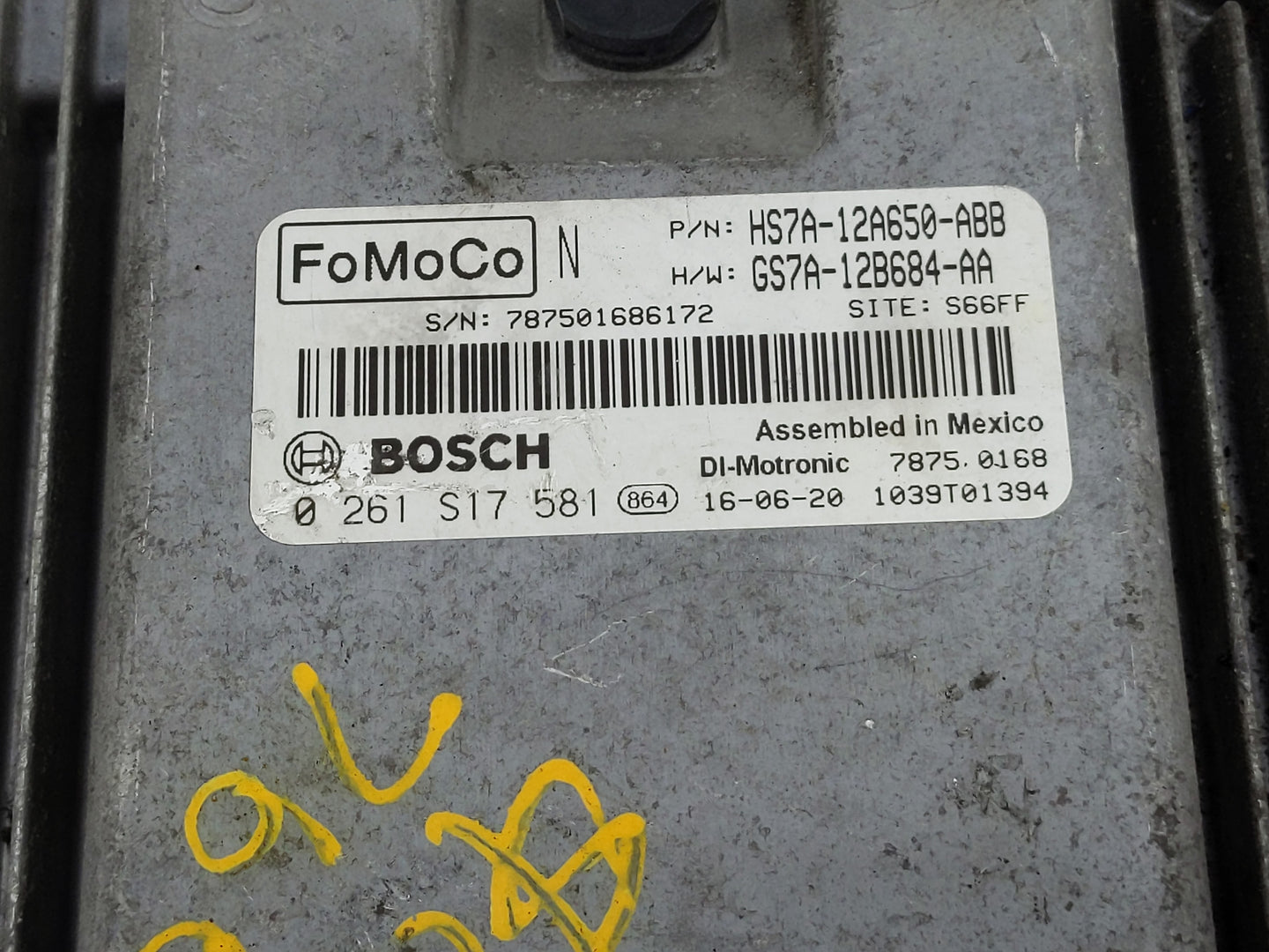 2017-2019 Ford Fusion PCM Engine Control Computer ECU ECM PCU OEM P/N:HS7A-12A650-PB HS7A-12A650-ABB Fits Fits 2017 2018 201