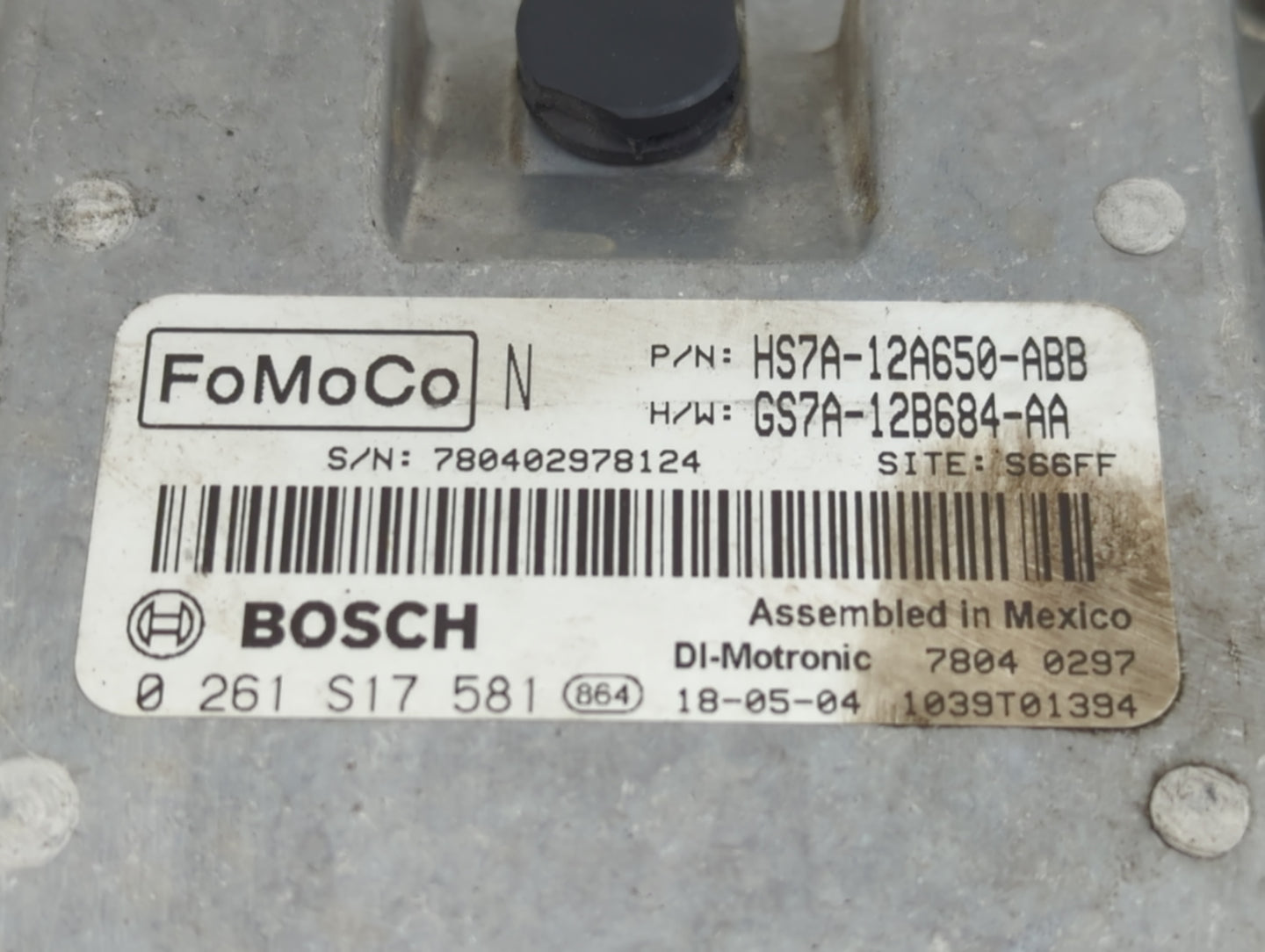 2017-2019 Ford Fusion PCM Engine Control Computer ECU ECM PCU OEM P/N:0 261 S17 581 HS7A-12A650-ABB Fits Fits 2017 2018 2019