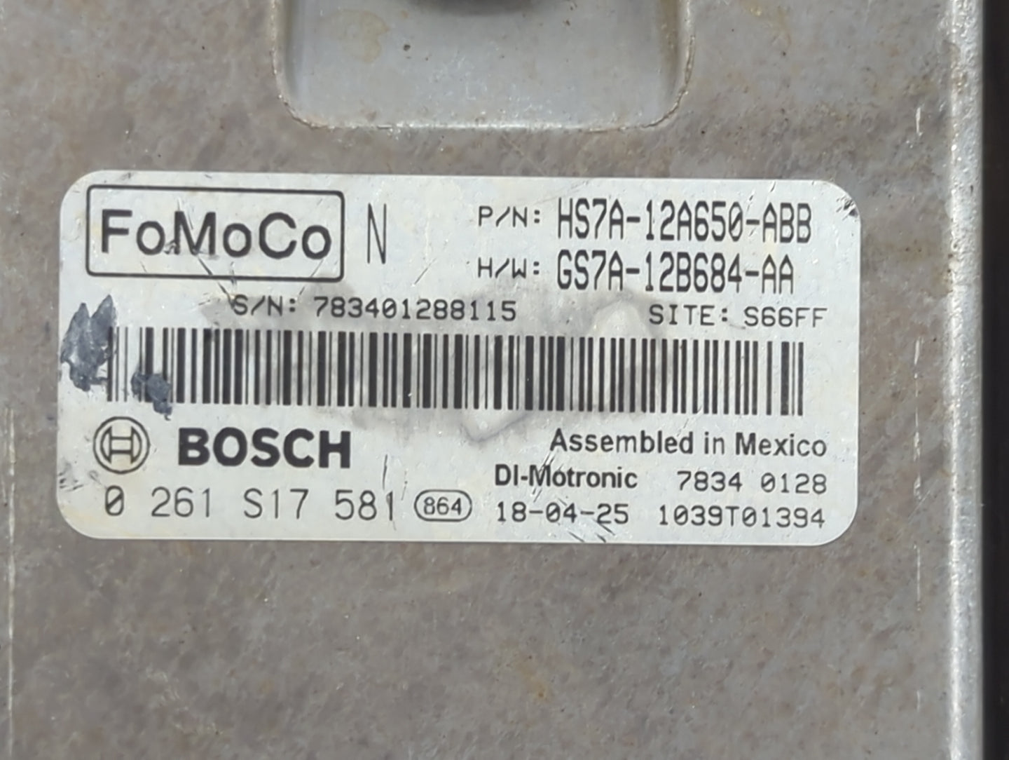 2017-2019 Ford Fusion PCM Engine Control Computer ECU ECM PCU OEM P/N:GS7A-12B684-AA HS7A-12A650-ABB Fits Fits 2017 2018 201