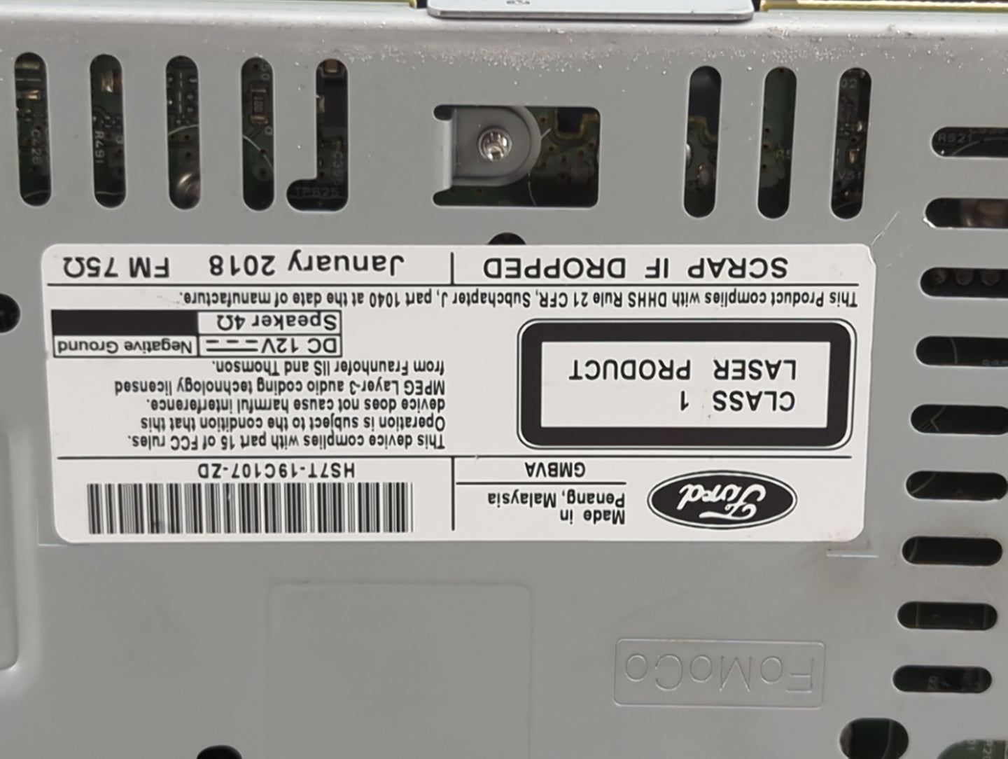 2017-2020 Ford Fusion Radio AM FM Cd Player Receiver Replacement P/N:HS7T-19C107-ZD Fits Fits 2017 2018 2019 2020 OEM Used A
