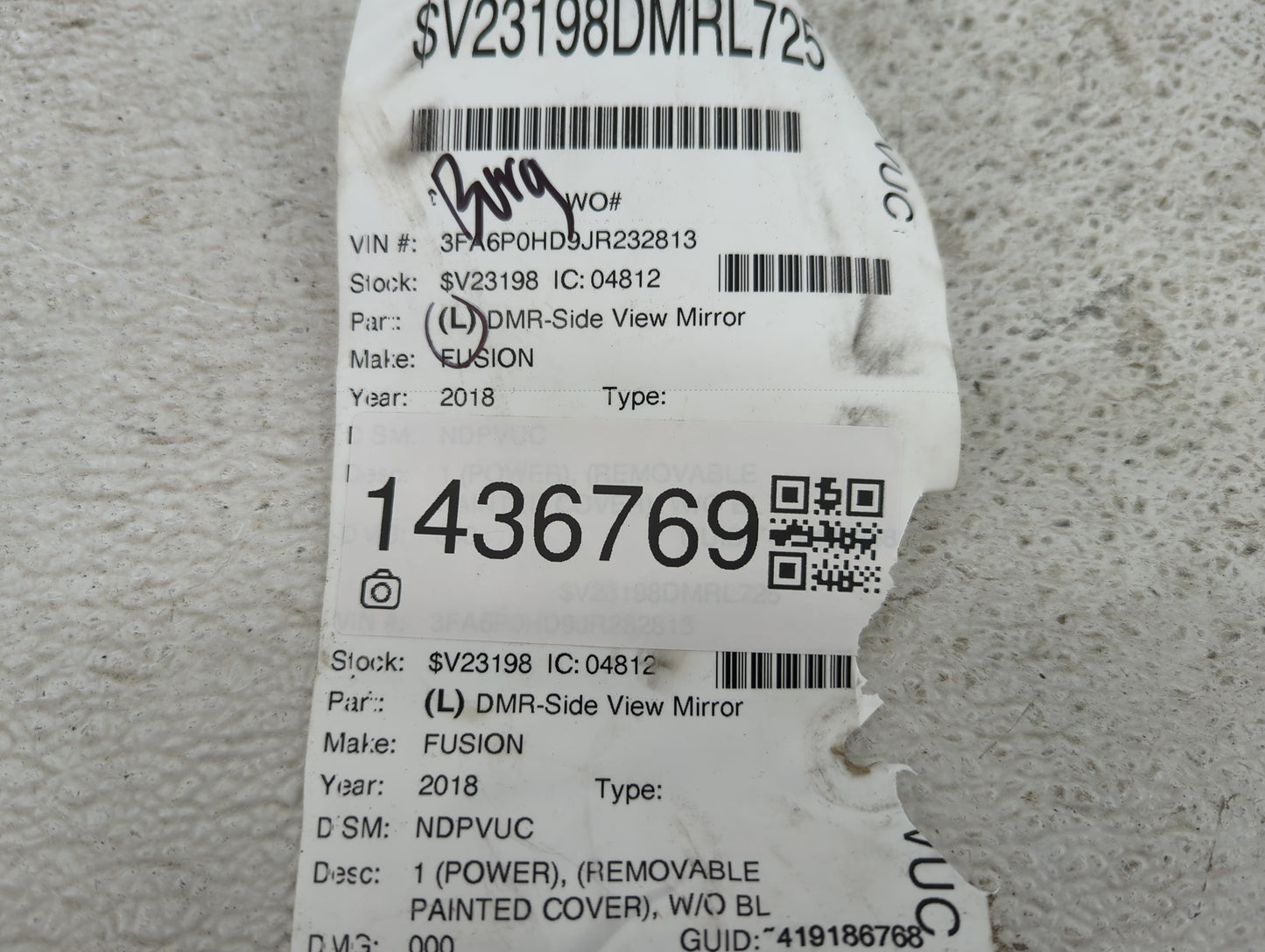 2016-2020 Ford Fusion Driver Side View Mirror - Left Door Mirror OEM Used - Oemusedautoparts1.com