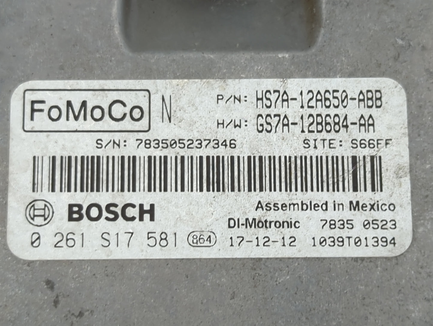 2017-2019 Ford Fusion PCM Engine Control Computer ECU ECM PCU OEM P/N:HS7A-12A650-ABB GS7A-12B684-AA Fits Fits 2017 2018 201