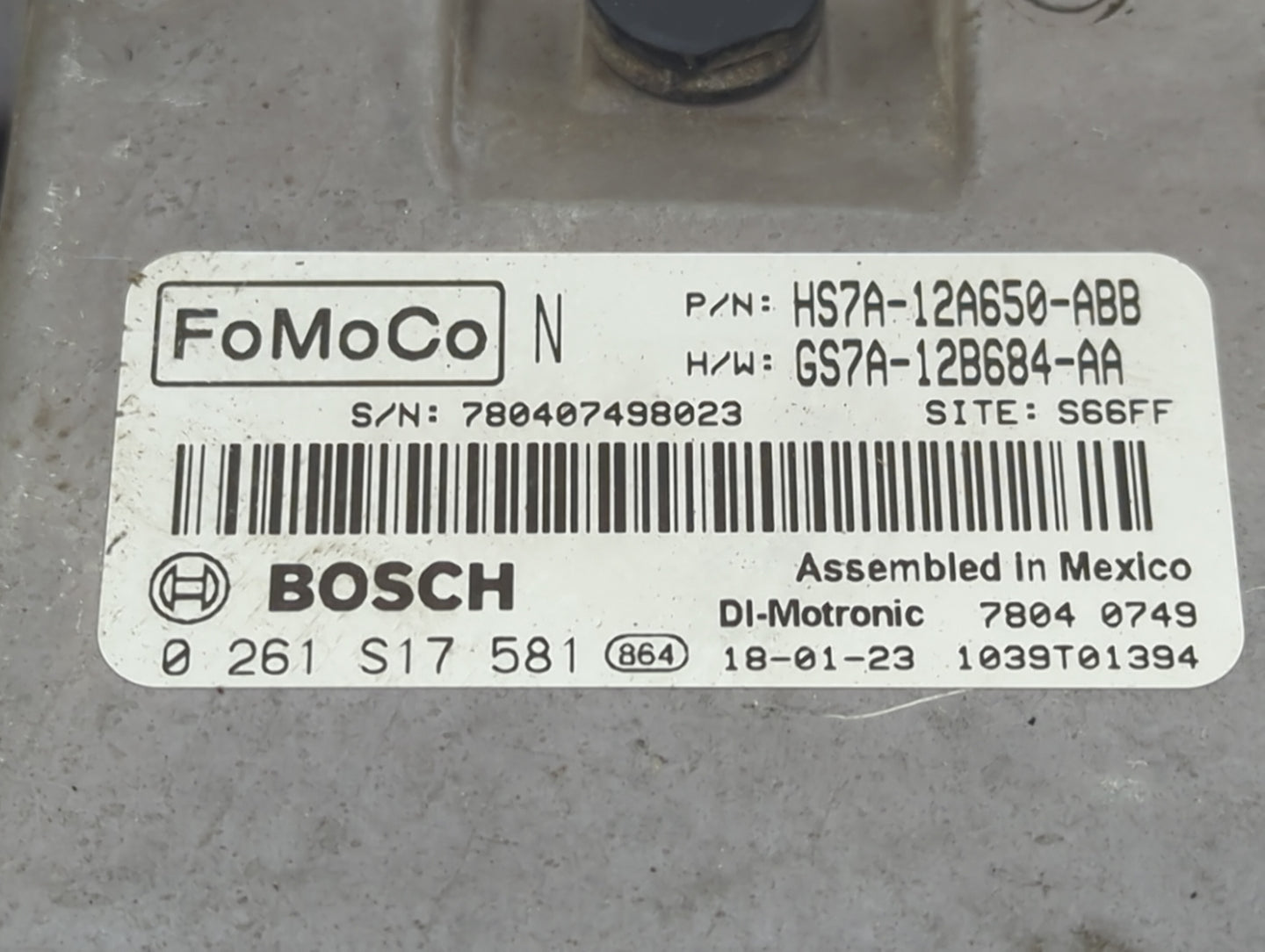 2017-2019 Ford Fusion PCM Engine Control Computer ECU ECM PCU OEM P/N:HS7A-12A650-ABB GS7A-12B684-AA Fits Fits 2017 2018 201