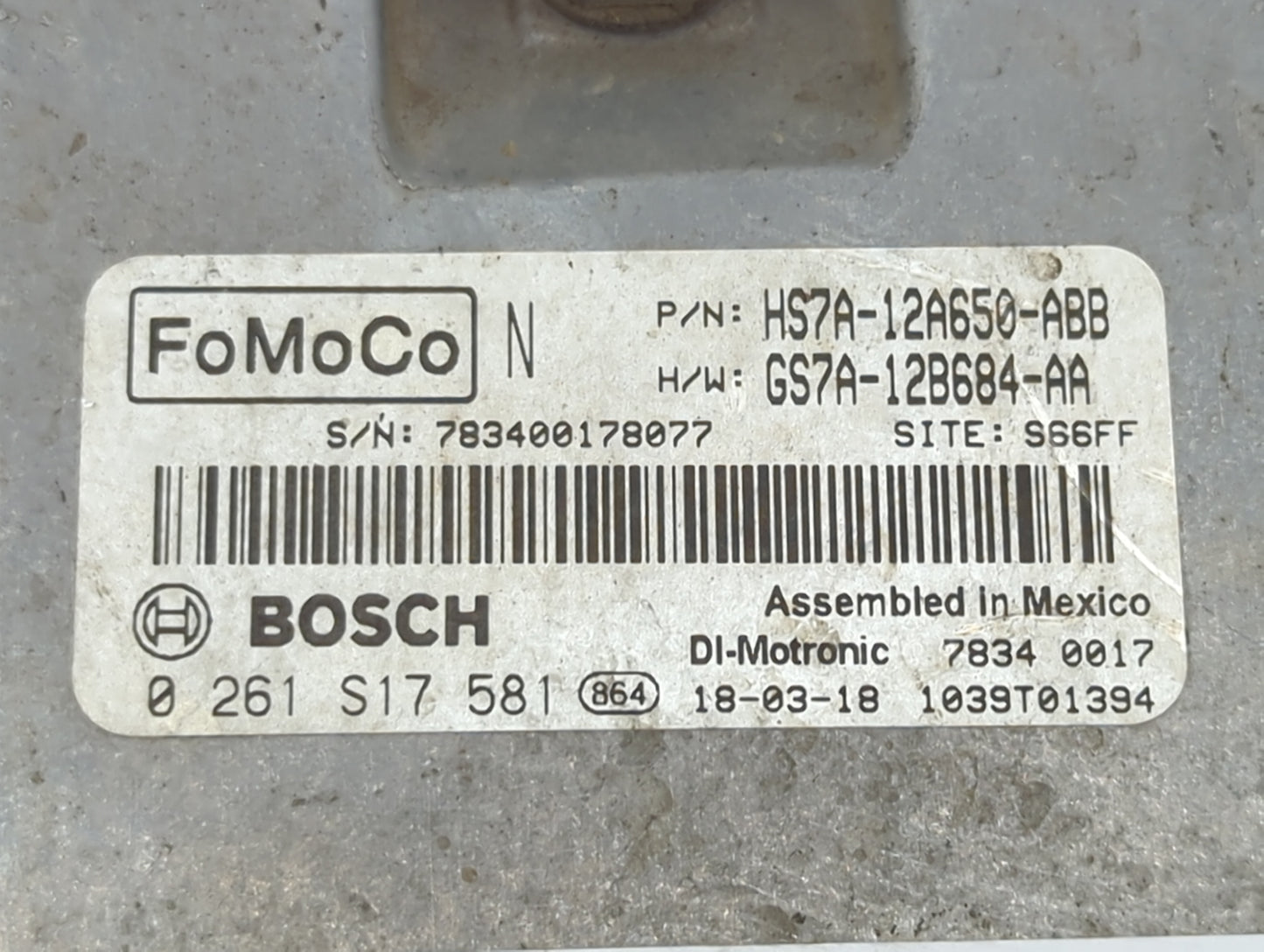 2017-2019 Ford Fusion PCM Engine Control Computer ECU ECM PCU OEM P/N:GS7A-12B684-AA HS7A-12A650-ABB Fits Fits 2017 2018 201
