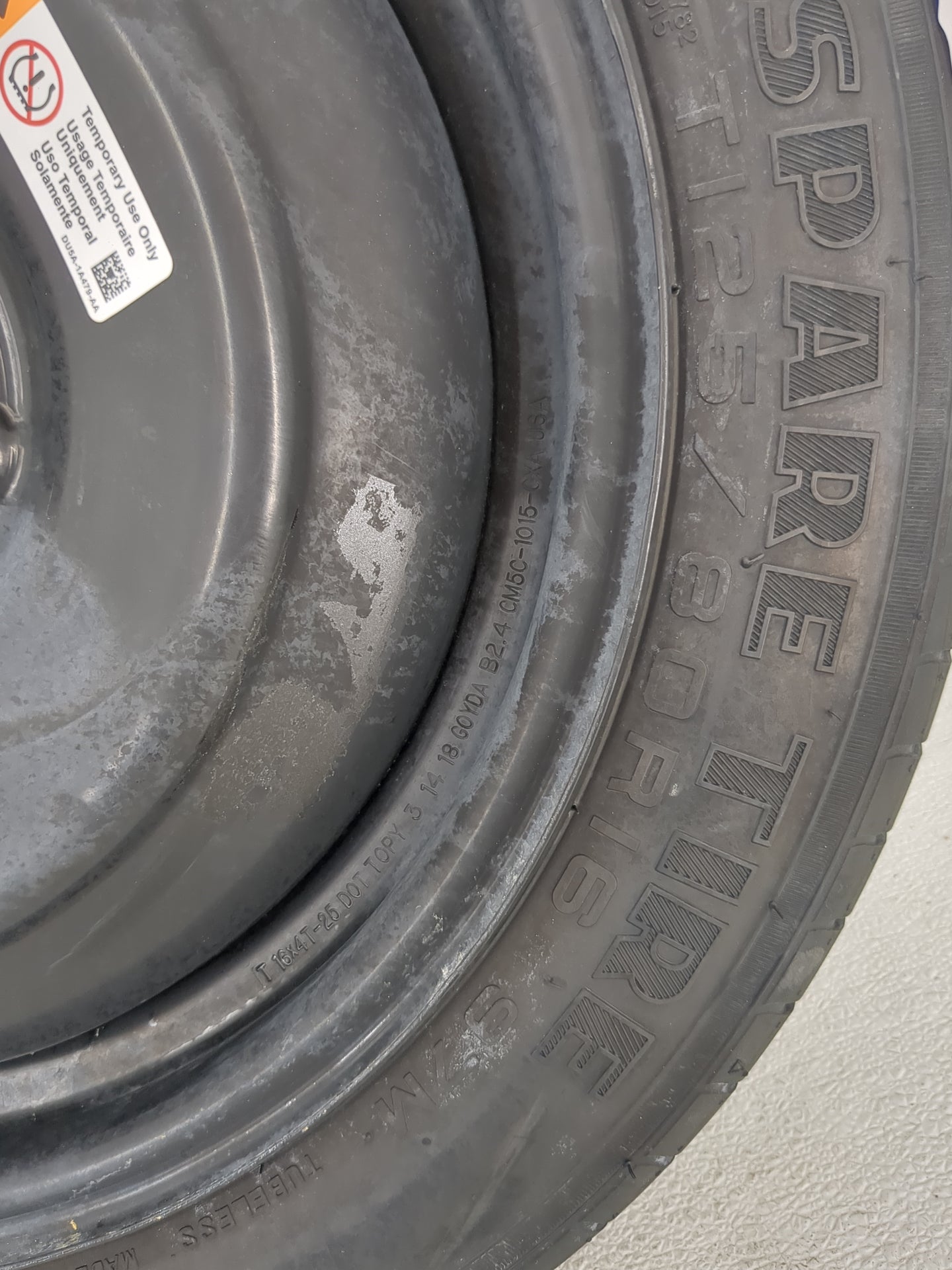 2013-2020 Ford Fusion Spare Donut Tire Wheel Rim Oem 1455286 - Oemusedautoparts1.com