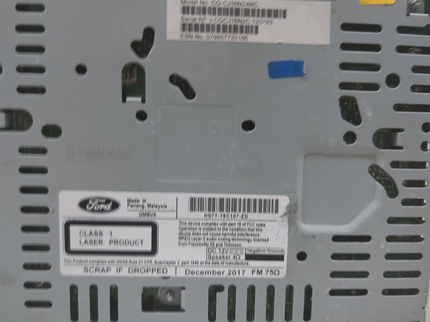 2017-2020 Ford Fusion Radio AM FM Cd Player Receiver Replacement P/N:CQ-CJ16N2AMC H57T-19C107-ZD Fits Fits 2017 2018 2019 20