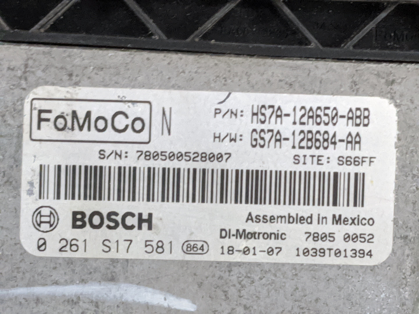 2017-2019 Ford Fusion PCM Engine Control Computer ECU ECM PCU OEM P/N:HS7A-12A650-ABB GS7A-12B684-AA Fits Fits 2017 2018 201