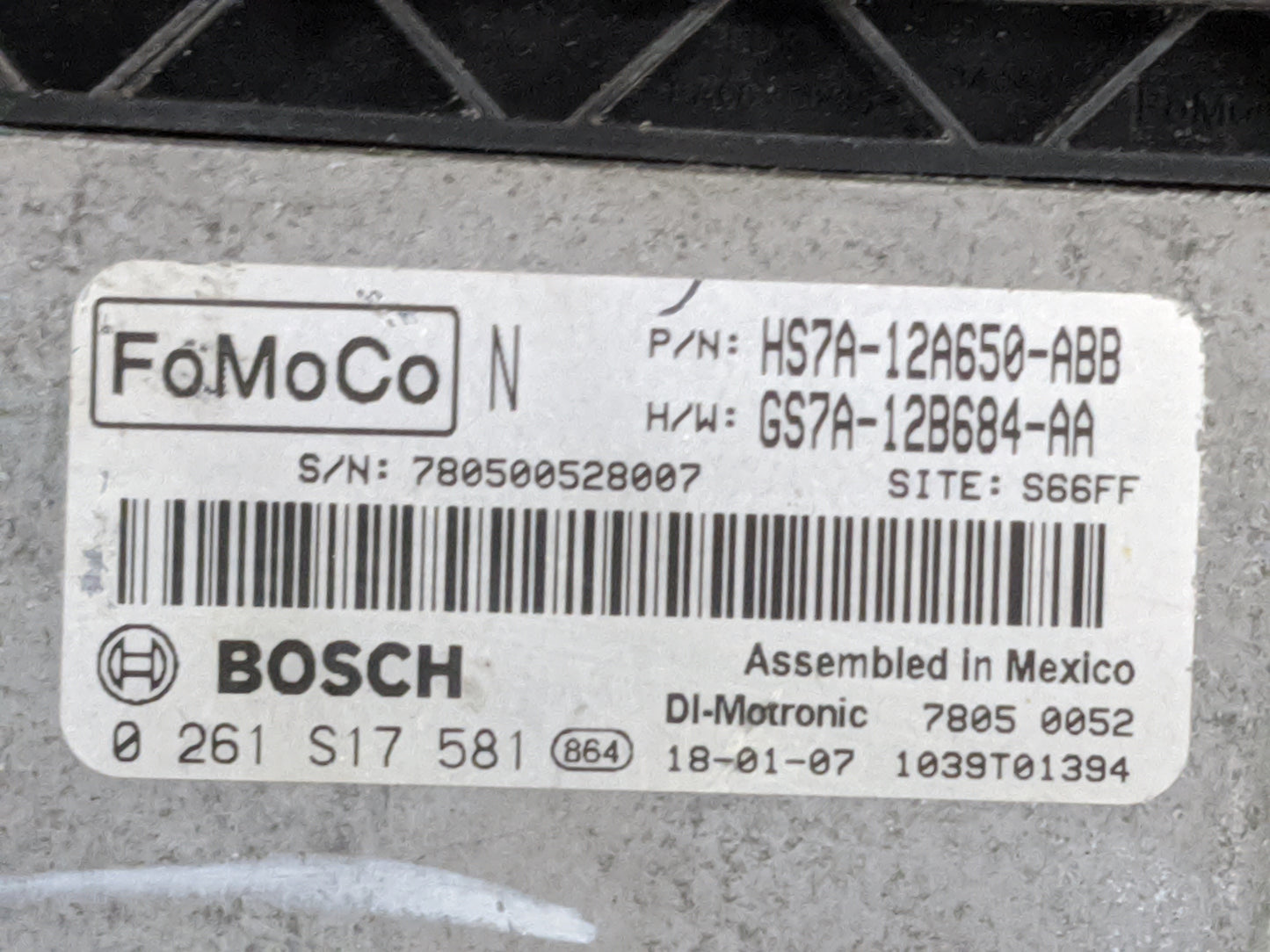 2017-2019 Ford Fusion PCM Engine Control Computer ECU ECM PCU OEM P/N:HS7A-12A650-ABB GS7A-12B684-AA Fits Fits 2017 2018 201