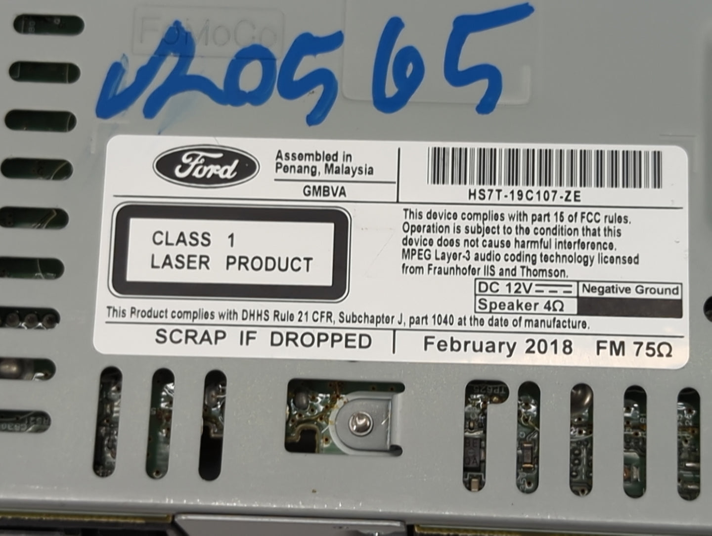 2017-2020 Ford Fusion Radio AM FM Cd Player Receiver Replacement P/N:HS7T-19C107-ZE GMBVA Fits Fits 2017 2018 2019 2020 OEM 