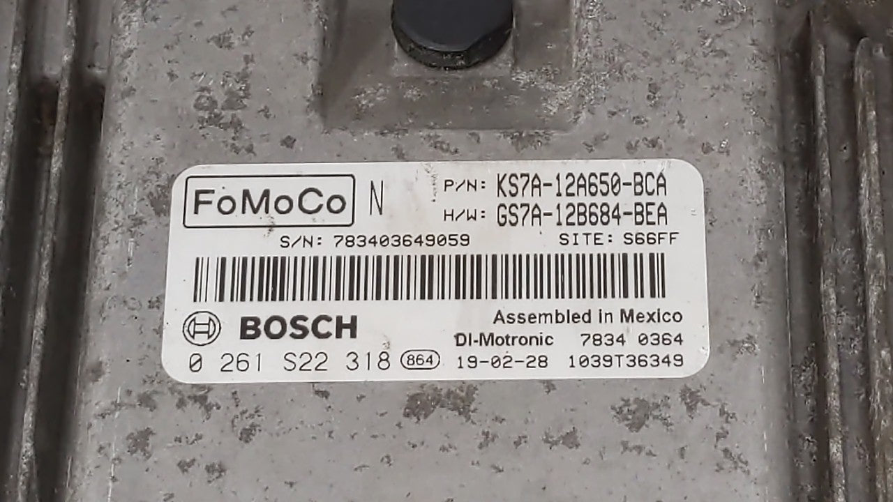 2017-2019 Ford Fusion PCM Engine Control Computer ECU ECM PCU OEM P/N:KS7A-12A650-BCA HS7A-12A650-ABB Fits Fits 2017 2018 20
