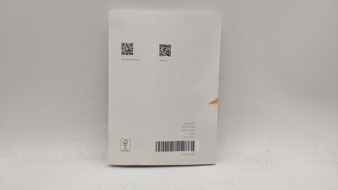2018 Ford Fusion Owners Manual Book Guide OEM Used Auto Parts - Oemusedautoparts1.com