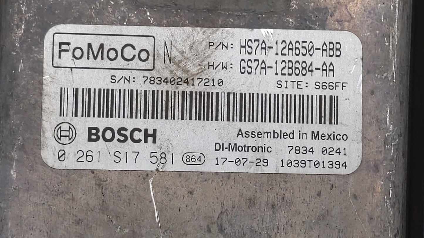 2017-2019 Ford Fusion PCM Engine Control Computer ECU ECM PCU OEM P/N:KS7A-12A650-BCA HS7A-12A650-ABB Fits Fits 2017 2018 20