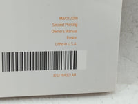 2018 Ford Fusion Owners Manual Book Guide P/N:JE5J19A321 AB OEM Used Auto Parts - Oemusedautoparts1.com