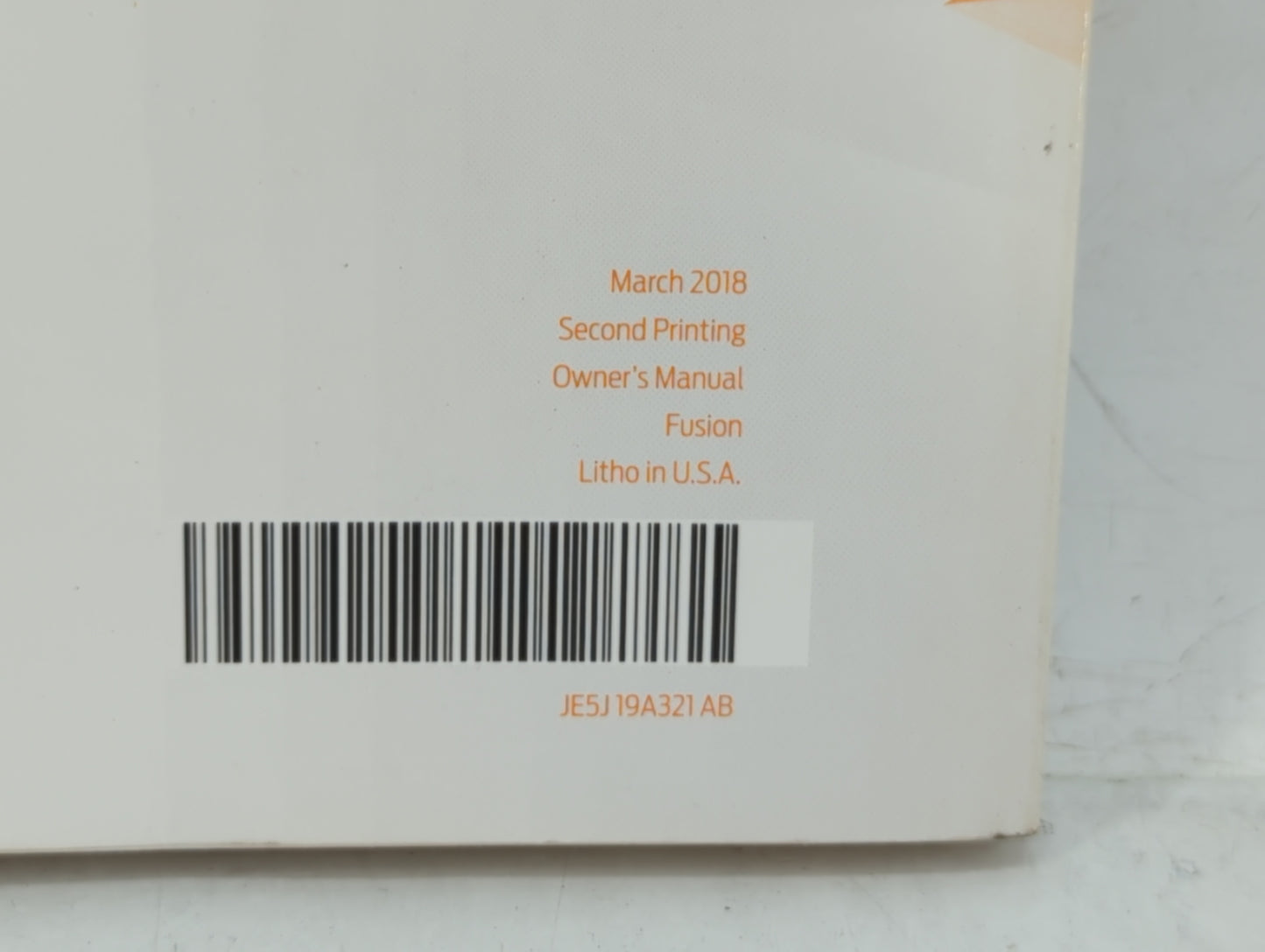 2018 Ford Fusion Owners Manual Book Guide OEM Used Auto Parts - Oemusedautoparts1.com