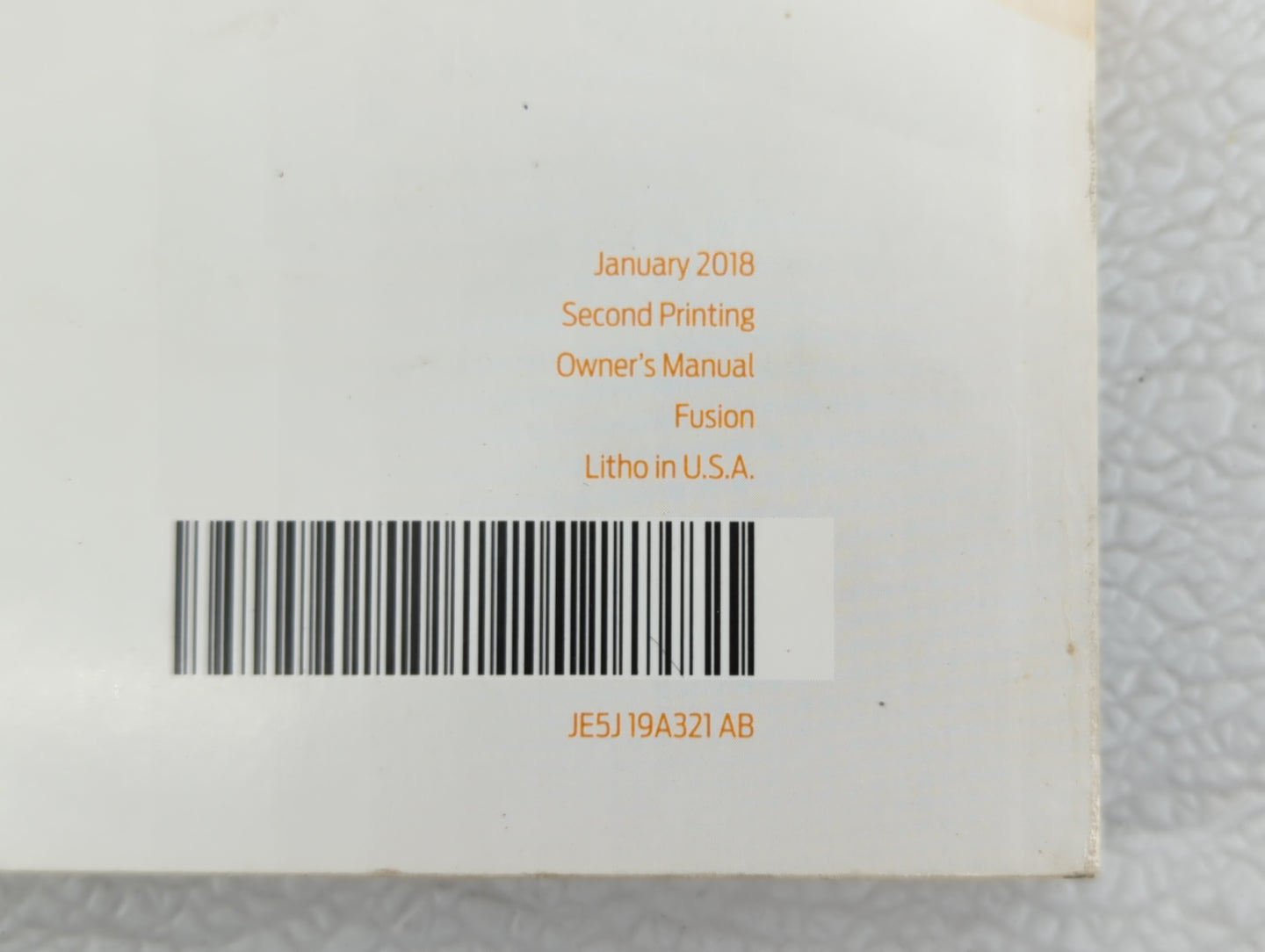 2018 Ford Fusion Owners Manual Book Guide OEM Used Auto Parts - Oemusedautoparts1.com