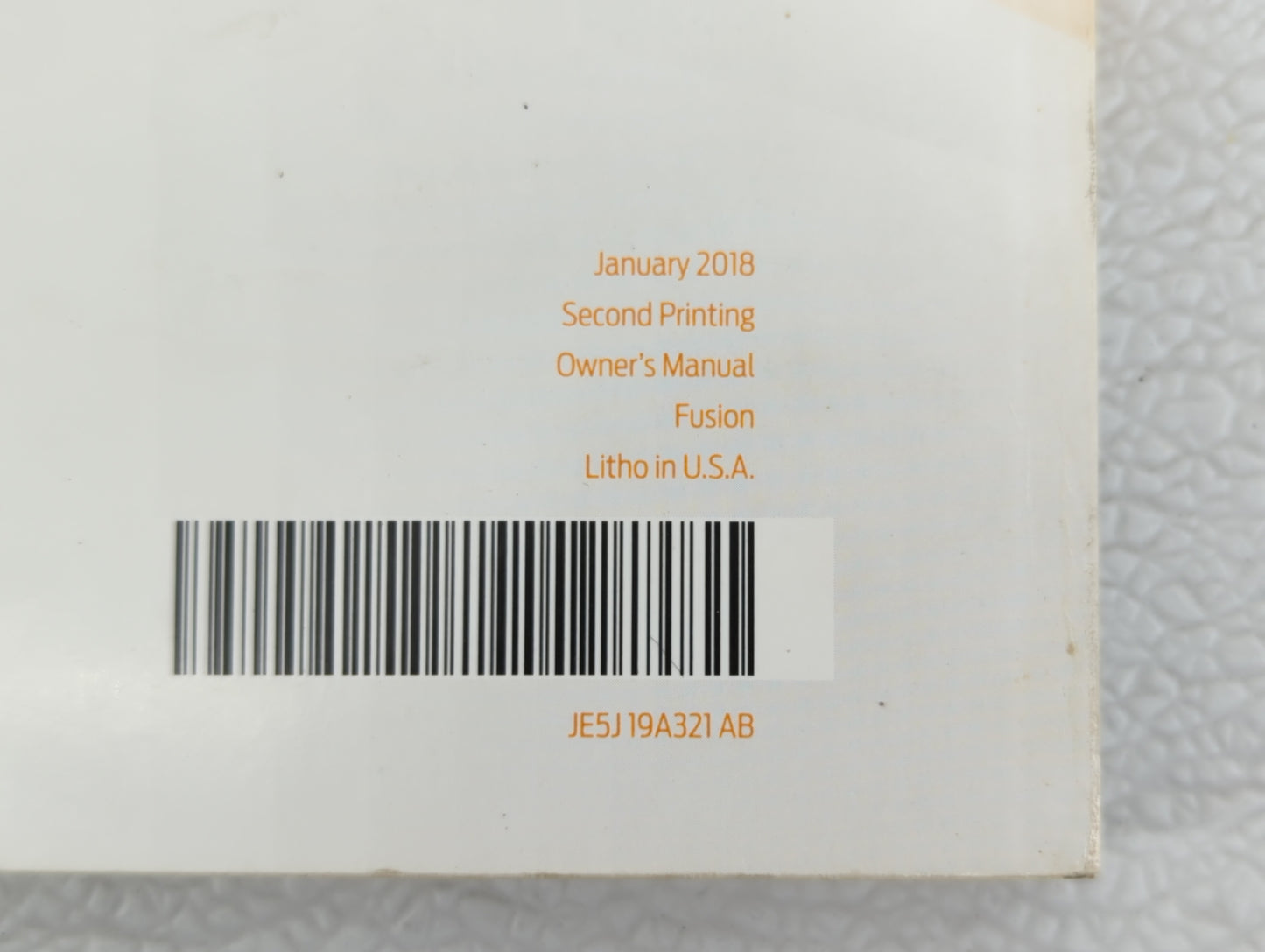 2018 Ford Fusion Owners Manual Book Guide OEM Used Auto Parts - Oemusedautoparts1.com