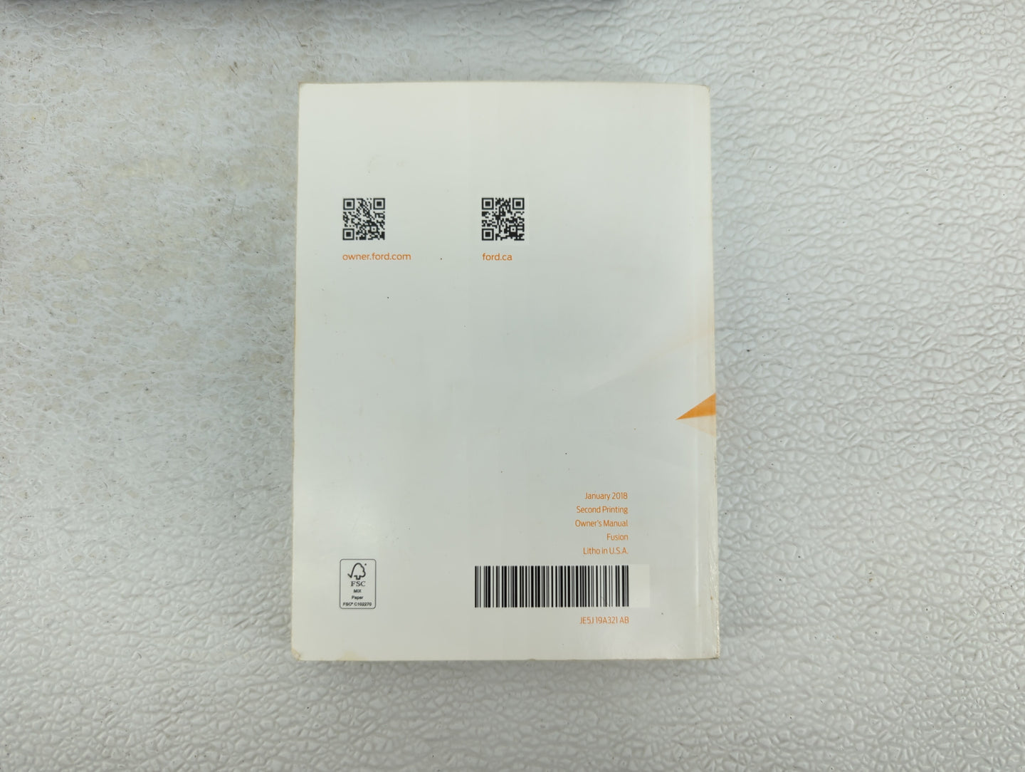 2018 Ford Fusion Owners Manual Book Guide OEM Used Auto Parts - Oemusedautoparts1.com