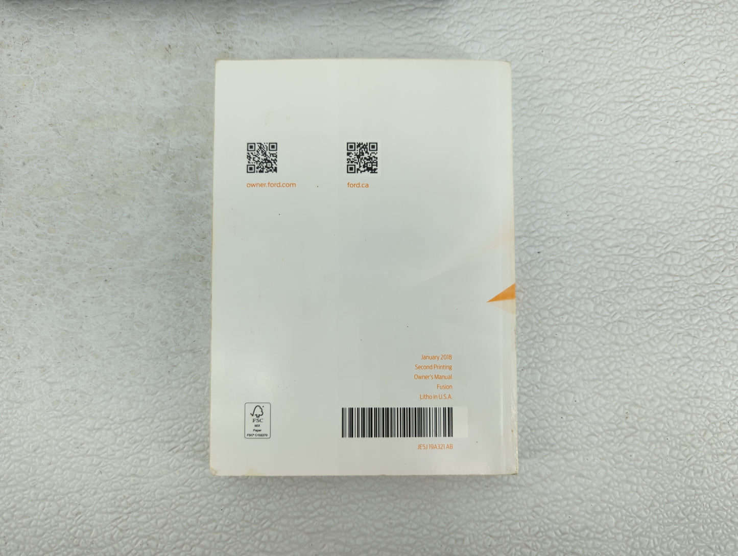 2018 Ford Fusion Owners Manual Book Guide OEM Used Auto Parts - Oemusedautoparts1.com