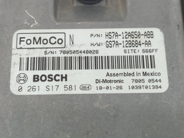 2017-2019 Ford Fusion PCM Engine Control Computer ECU ECM PCU OEM P/N:KS7A-12A650-BCA HS7A-12A650-ABB Fits Fits 2017 2018 2019 OEM Used Auto Parts