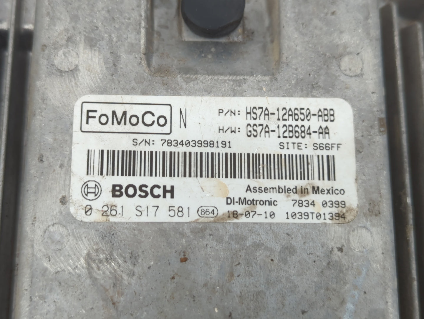 2017-2019 Ford Fusion PCM Engine Control Computer ECU ECM PCU OEM P/N:GS7A-12B684-AA HS7A-12A650-ABB Fits Fits 2017 2018 201