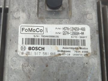 2017-2019 Ford Fusion PCM Engine Control Computer ECU ECM PCU OEM P/N:GS7A-12B684-AA HS7A-12A650-ABB Fits Fits 2017 2018 2019 OEM Used Auto Parts