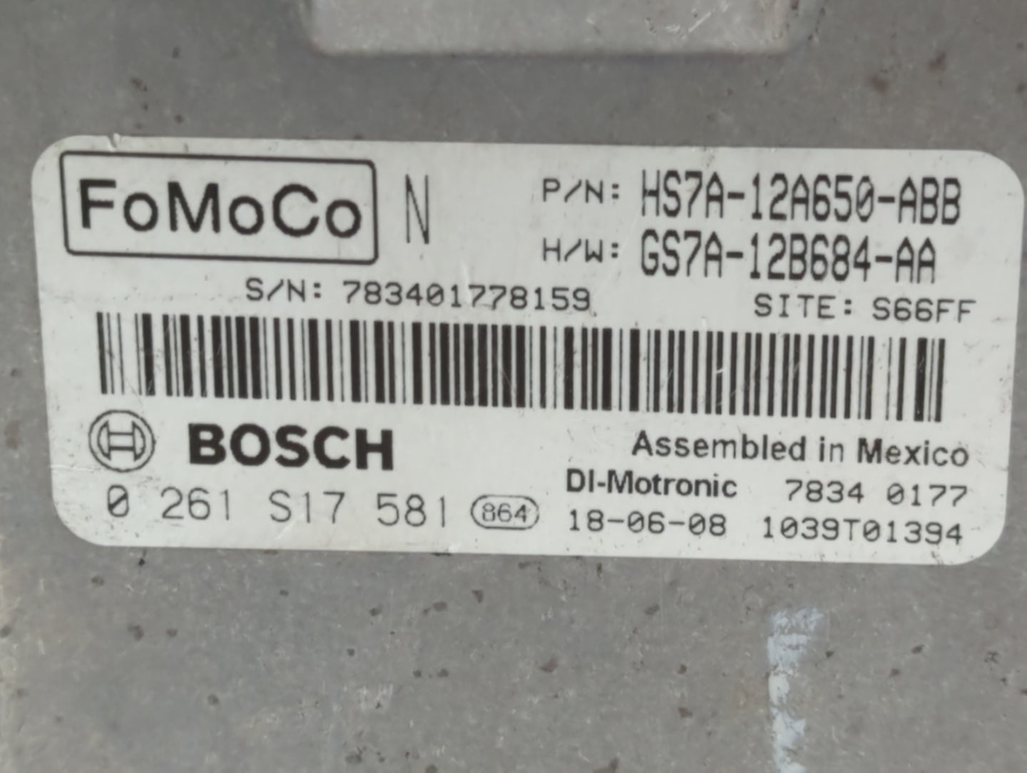 2017-2019 Ford Fusion PCM Engine Control Computer ECU ECM PCU OEM P/N:GS7A-12B684-AA HS7A-12A650-ABB Fits Fits 2017 2018 201