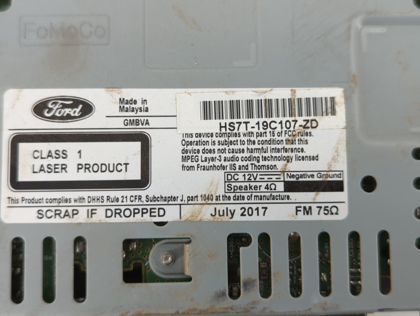 2017-2020 Ford Fusion Am Fm Cd Player Radio Receiver - Oemusedautoparts1.com