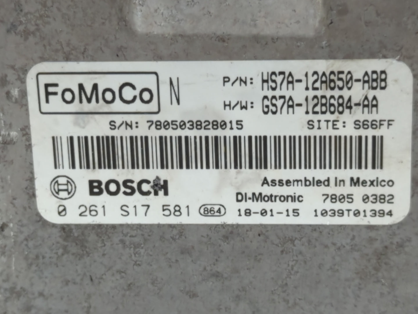 2017-2019 Ford Fusion PCM Engine Control Computer ECU ECM PCU OEM P/N:CU5T-14A624-BA GS7A-12B684-AA Fits Fits 2017 2018 2019