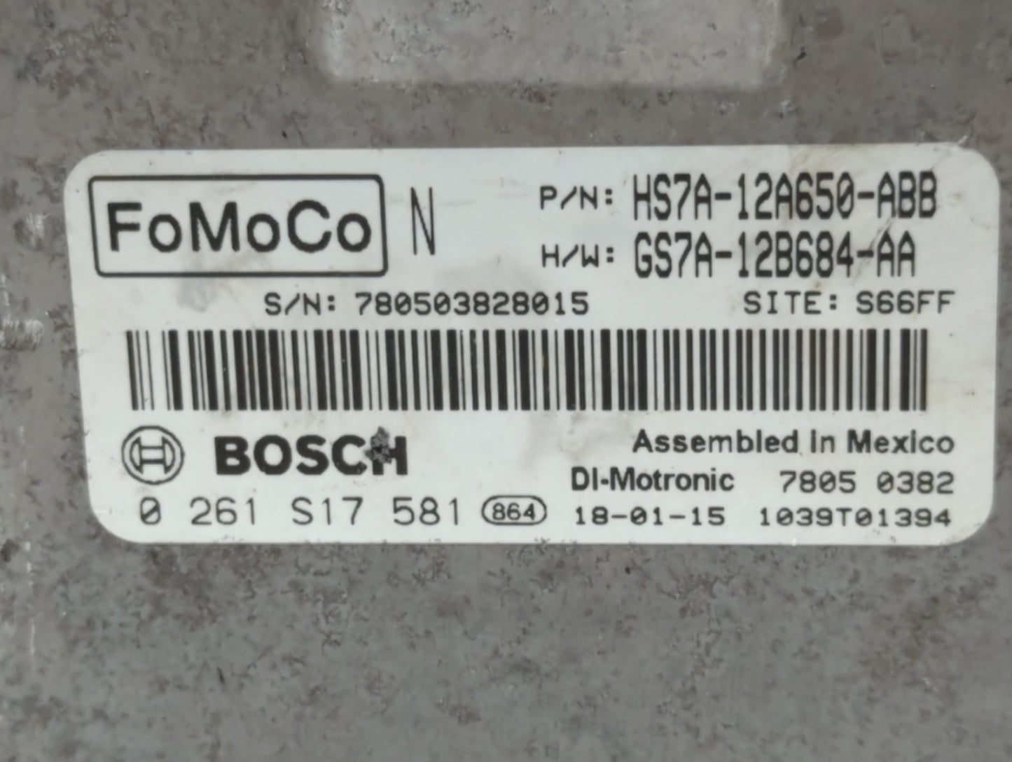 2017-2019 Ford Fusion PCM Engine Control Computer ECU ECM PCU OEM P/N:CU5T-14A624-BA GS7A-12B684-AA Fits Fits 2017 2018 2019