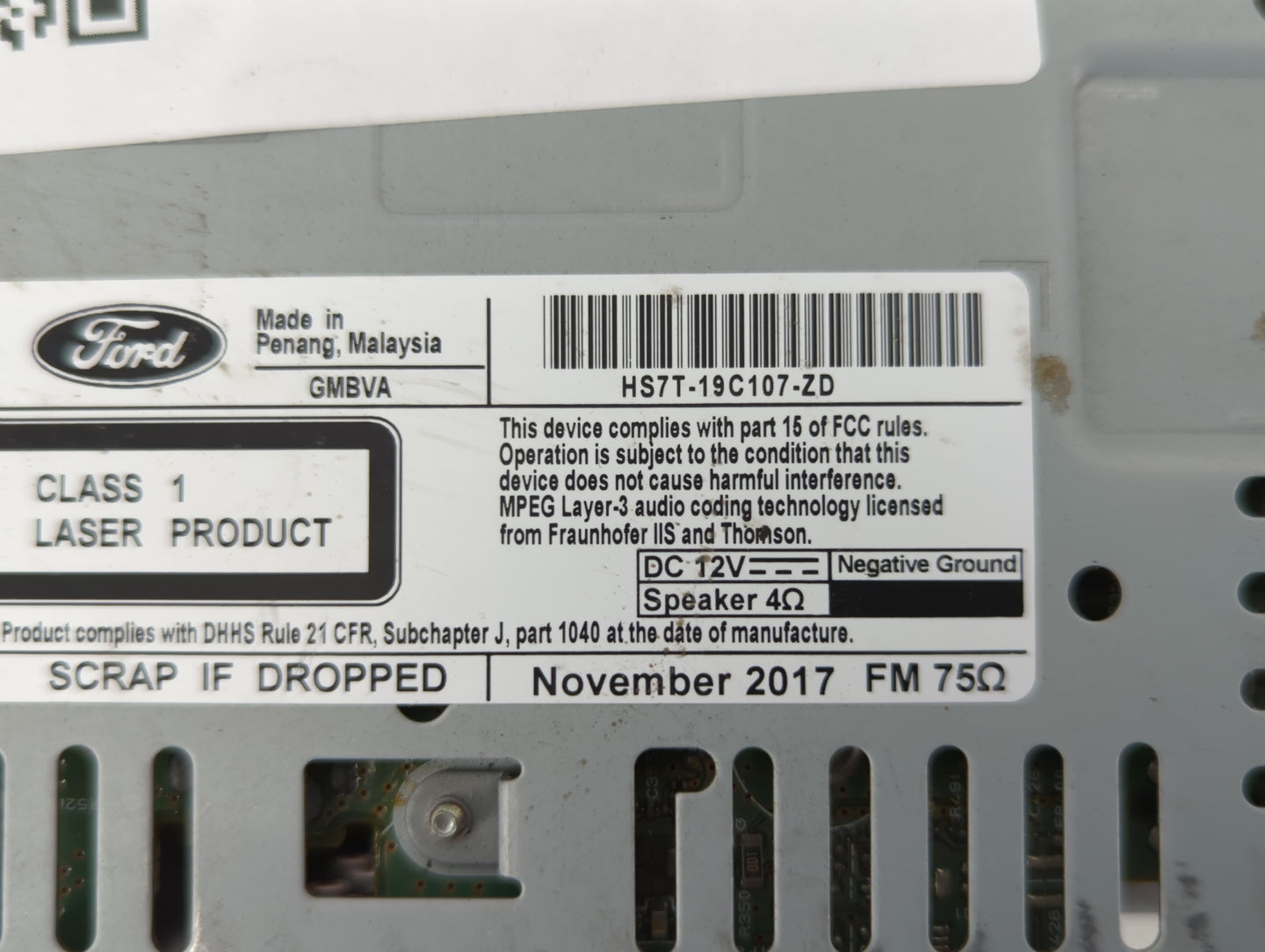2017-2020 Ford Fusion Am Fm Cd Player Radio Receiver - Oemusedautoparts1.com