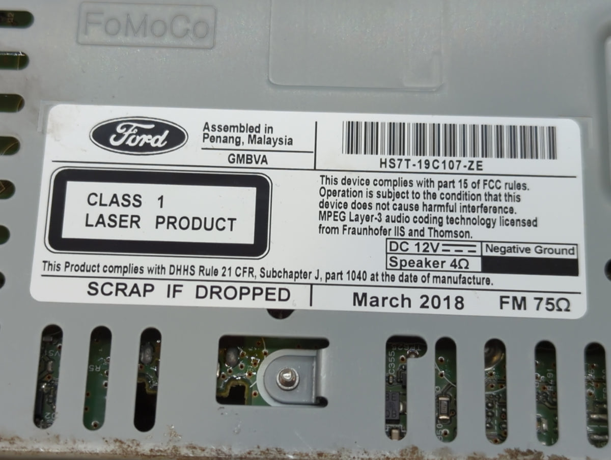 2017-2020 Ford Fusion Am Fm Cd Player Radio Receiver 572473 - Oemusedautoparts1.com