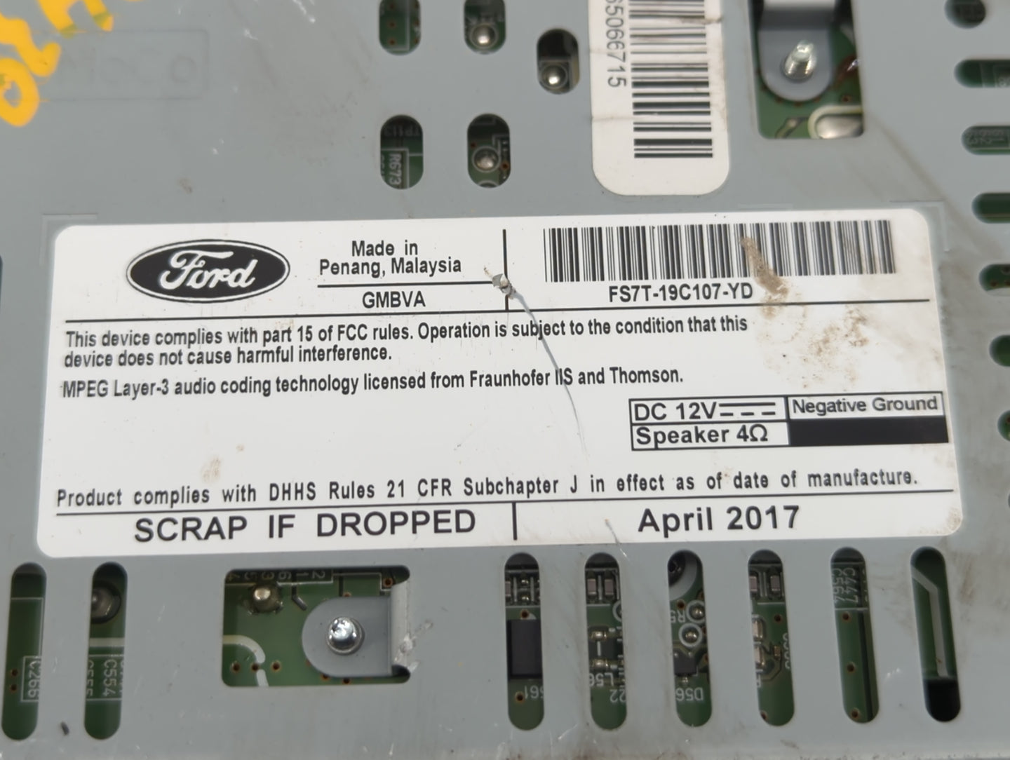 2017-2020 Ford Fusion Radio Control Panel - Oemusedautoparts1.com