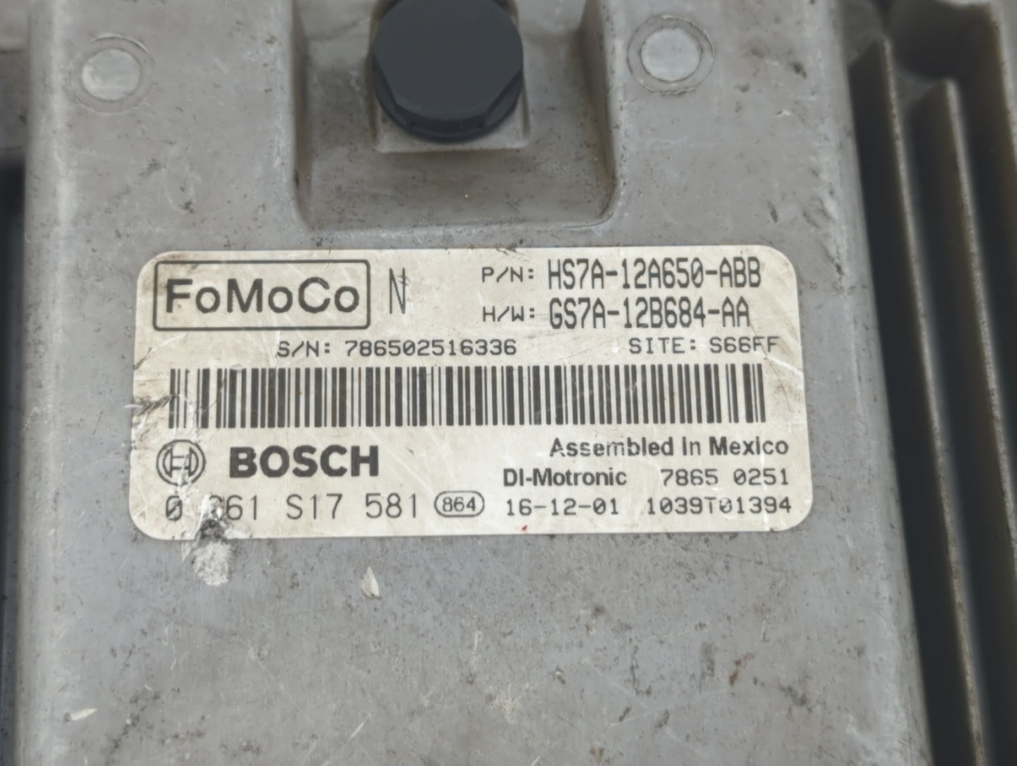 2017-2019 Ford Fusion PCM Engine Control Computer ECU ECM PCU OEM P/N:HS7A-12A650-ABB Fits Fits 2017 2018 2019 OEM Used Auto