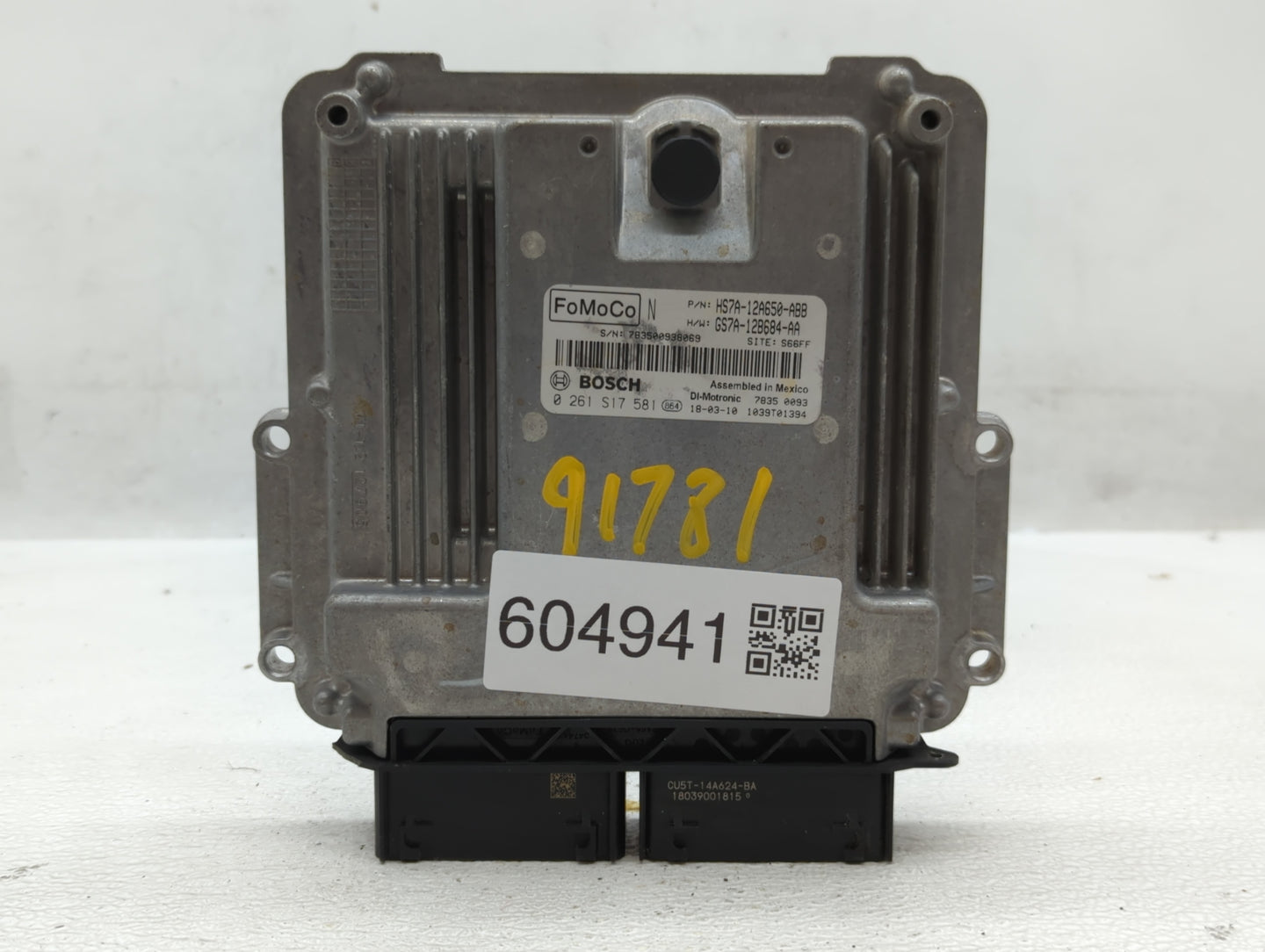 2017-2019 Ford Fusion PCM Engine Control Computer ECU ECM PCU OEM P/N:HS7A-12A650-ABB Fits Fits 2017 2018 2019 OEM Used Auto