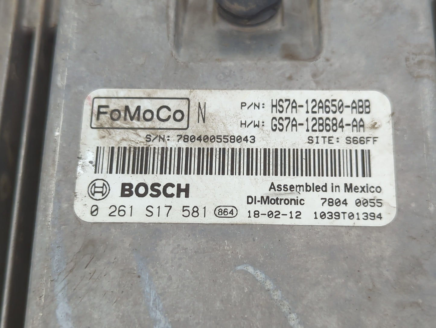 2017-2019 Ford Fusion PCM Engine Control Computer ECU ECM PCU OEM P/N:GS7A-12B684-AA HS7A-12A650-ABB Fits Fits 2017 2018 201