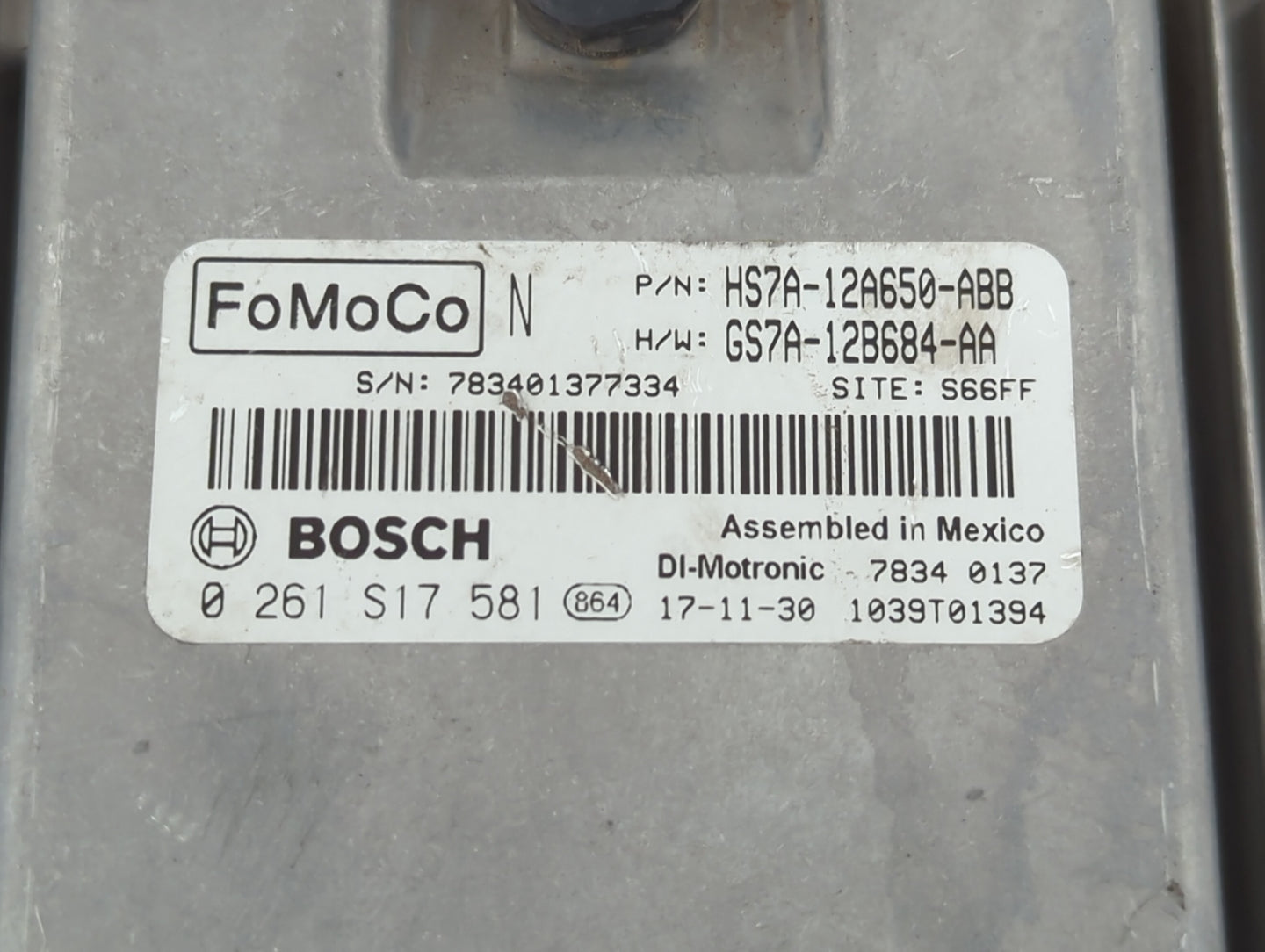 2017-2019 Ford Fusion PCM Engine Control Computer ECU ECM PCU OEM P/N:GS7A-12B684-AA HS7A-12A650-ABB Fits Fits 2017 2018 201