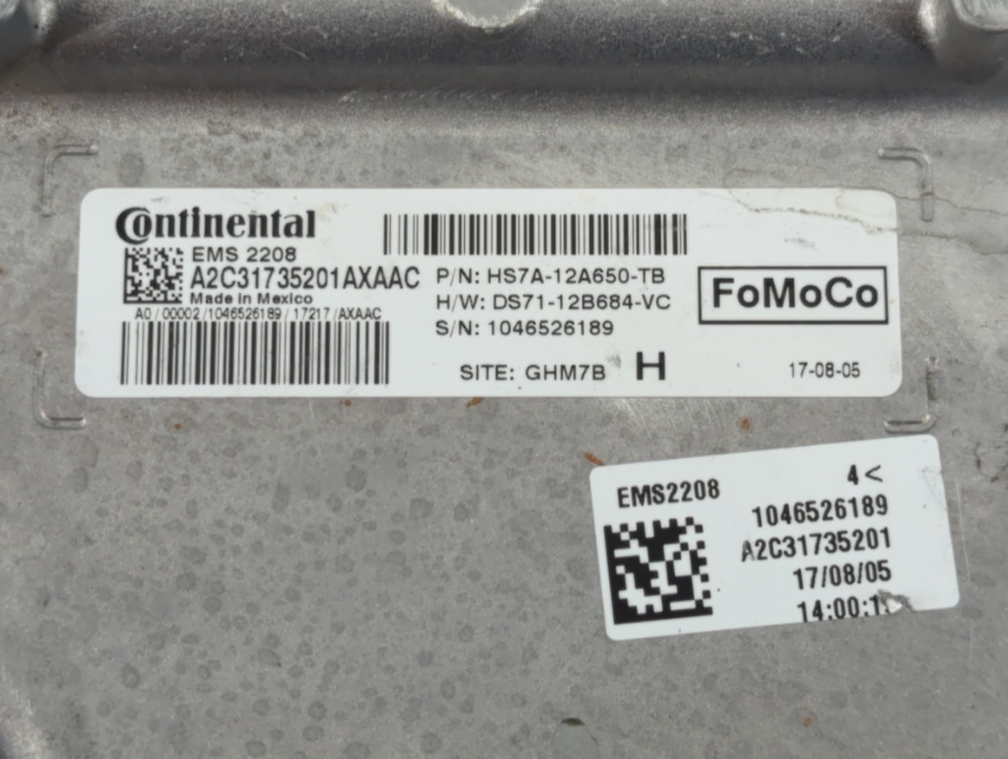 2017-2020 Ford Fusion PCM Engine Control Computer ECU ECM PCU OEM P/N:DS71-12B684-VC HS7A-12A650-TB Fits OEM Used Auto Parts