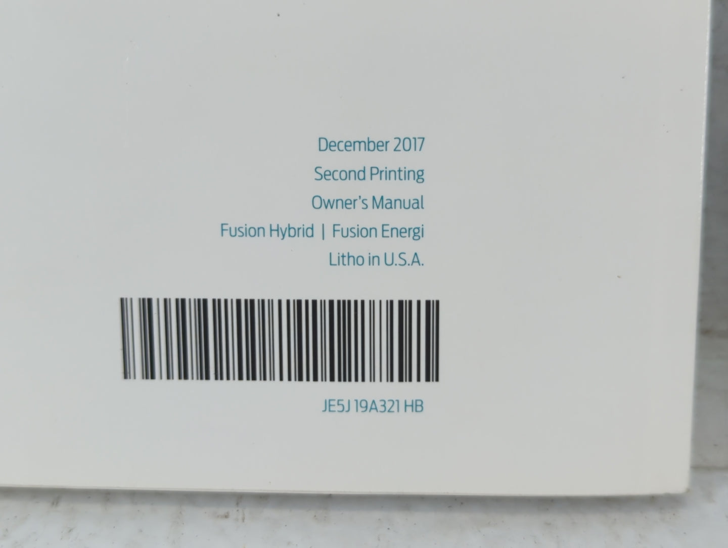 2018 Ford Fusion Owners Manual Book Guide P/N:JE5J 19A321 HB OEM Used Auto Parts - Oemusedautoparts1.com