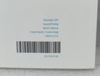 2018 Ford Fusion Owners Manual Book Guide P/N:JE5J 19A321 HB OEM Used Auto Parts - Oemusedautoparts1.com