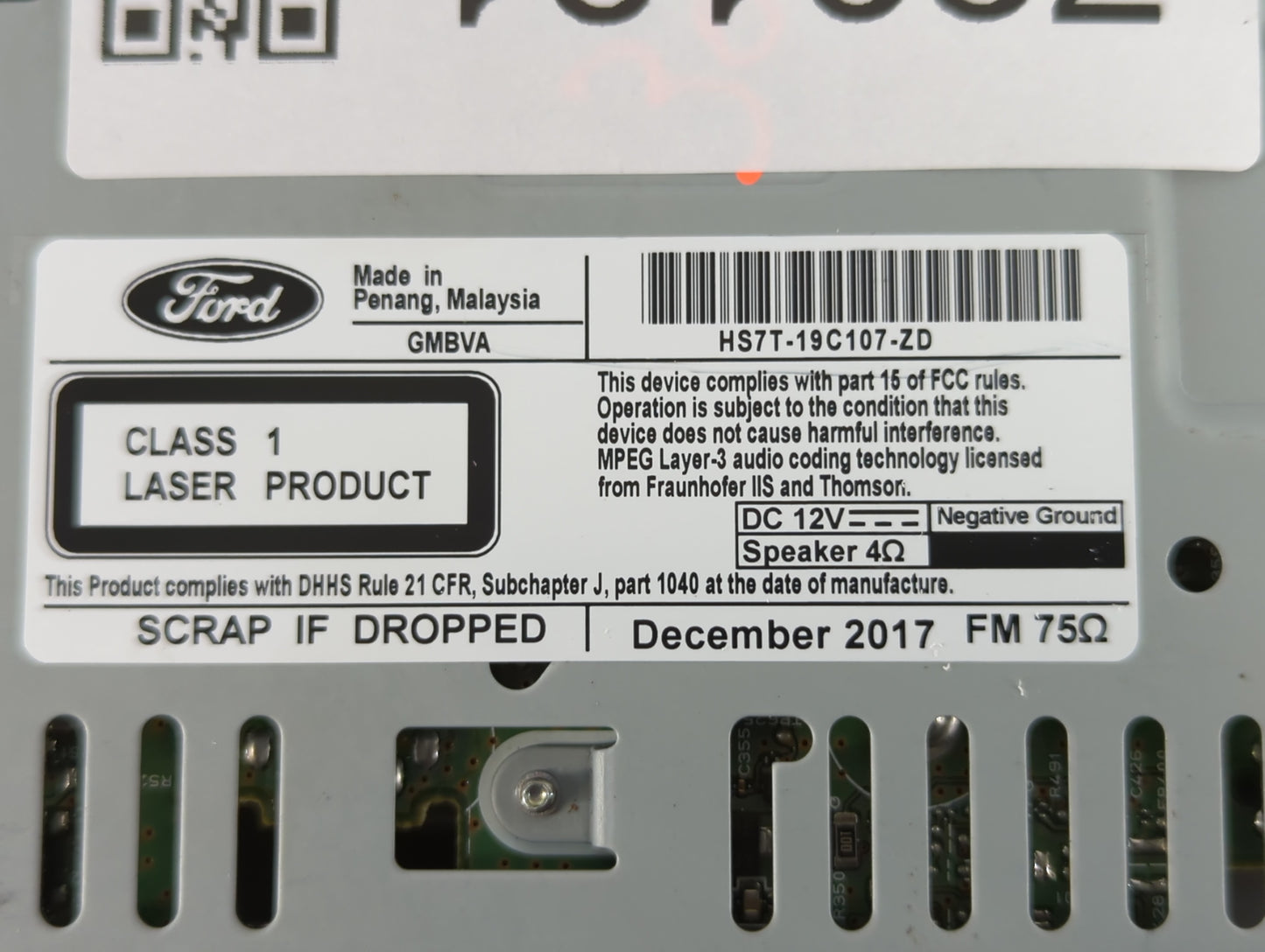 2017-2020 Ford Fusion Am Fm Cd Player Radio Receiver - Oemusedautoparts1.com