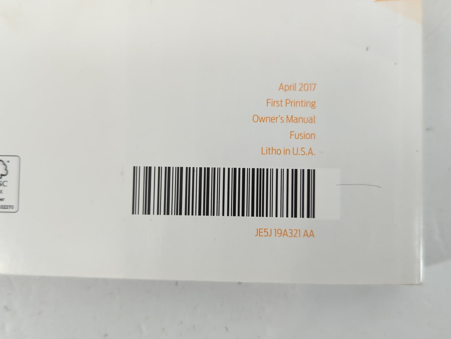 2018 Ford Fusion Owners Manual Book Guide P/N:JE5J 19A321 AA OEM Used Auto Parts - Oemusedautoparts1.com
